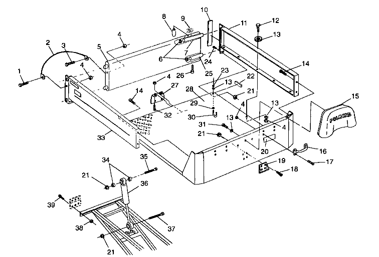 REAR BED MOUNTING - A99AE50DA (4949204920a008)