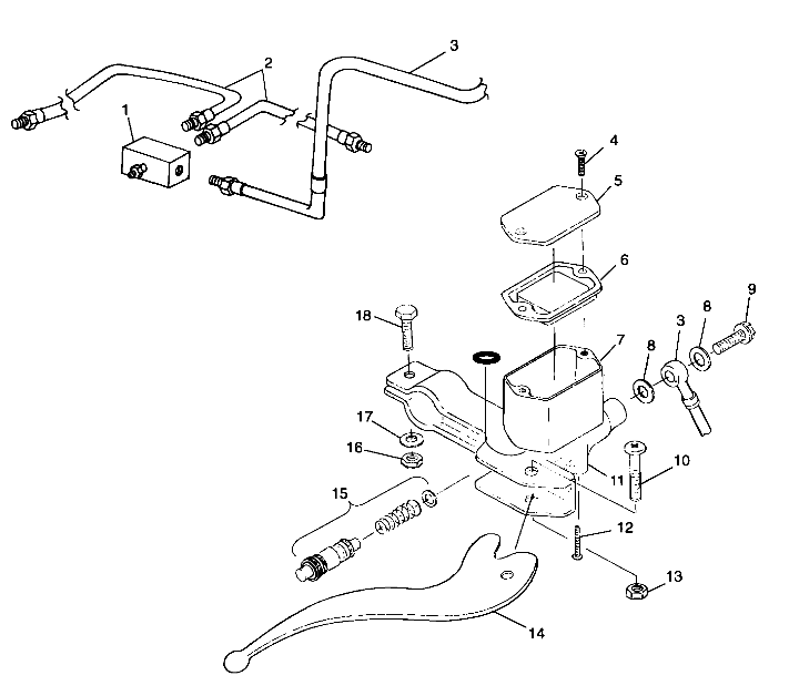 CONTROLS - RH MASTER CYLINDER/BRAKE LINE - A99AE50DA (4949204920b014)