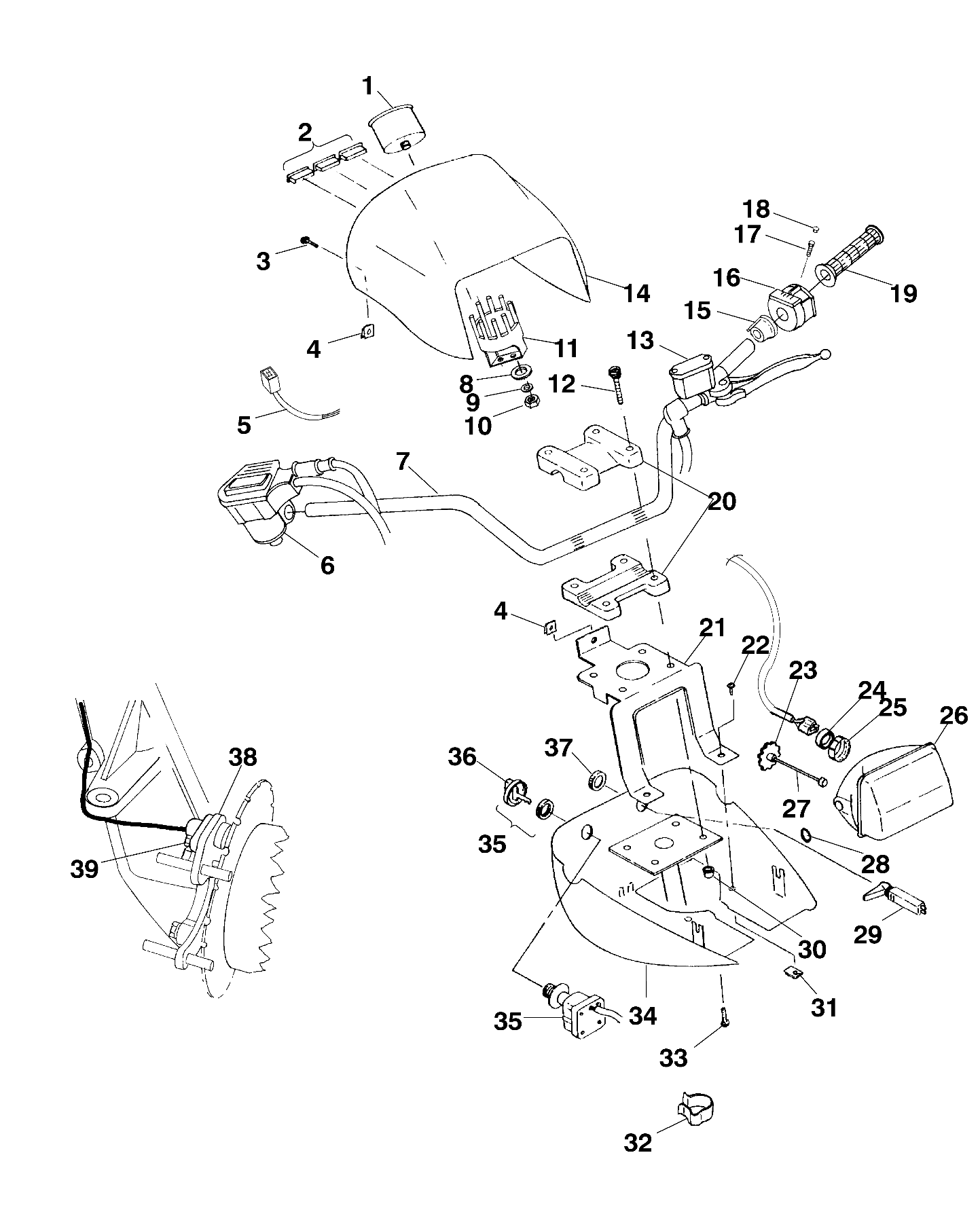 HANDLEBAR and HEADLIGHT POD - A99CD50AA (4949254925B011)