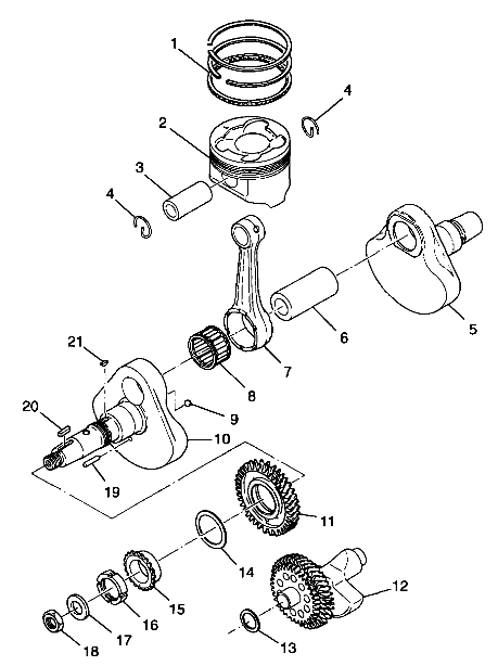 CRANKSHAFT and PISTON - A99CD50AA (4949254925D006)