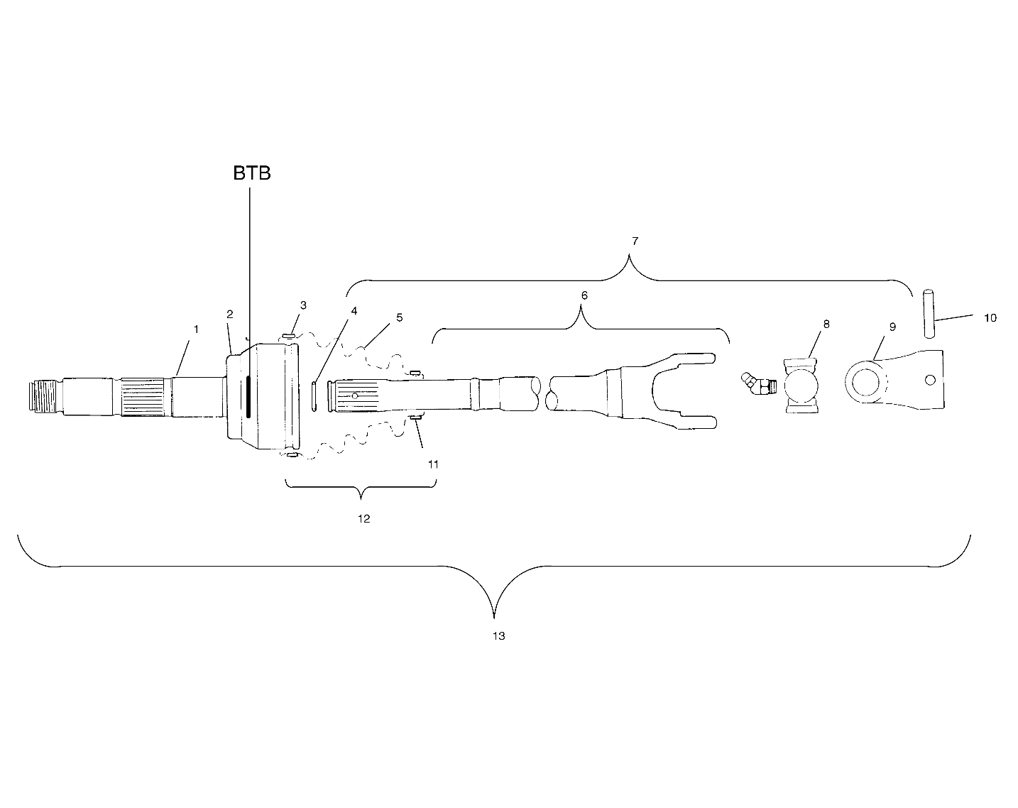 CV JOINT - BTB - A01CD50AA (4964196419B001)