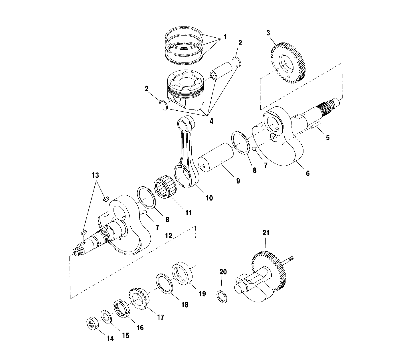 CRANKSHAFT and PISTON - A00CK42AA (4949304930C011)