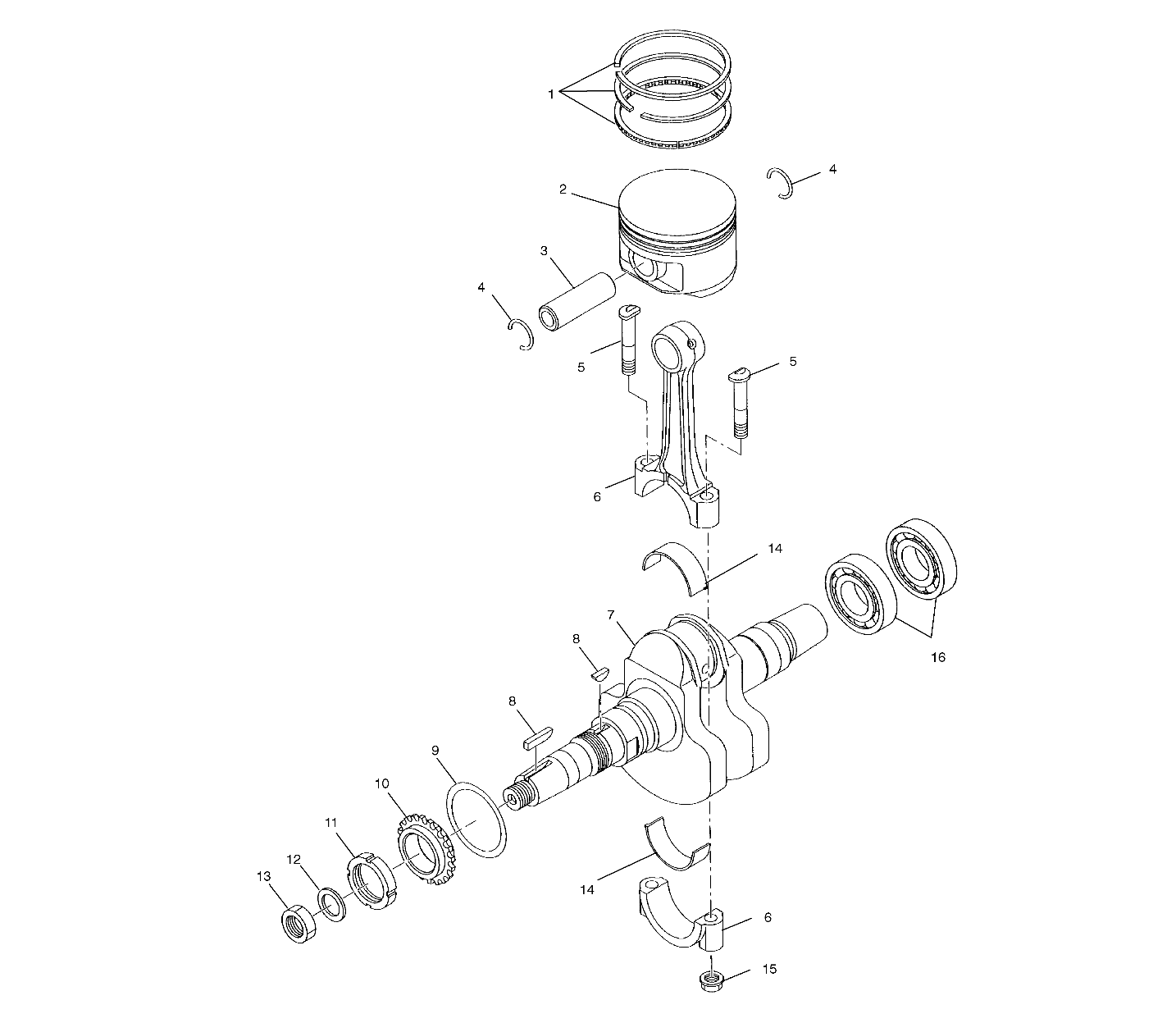 CRANKSHAFT and PISTON - A00CD32FB (4949404940D005)