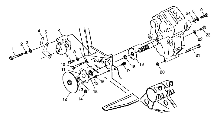 GEARCASE/BRAKE and CHAIN COVER MOUNTING - A99CA28CA (4949444944c001)