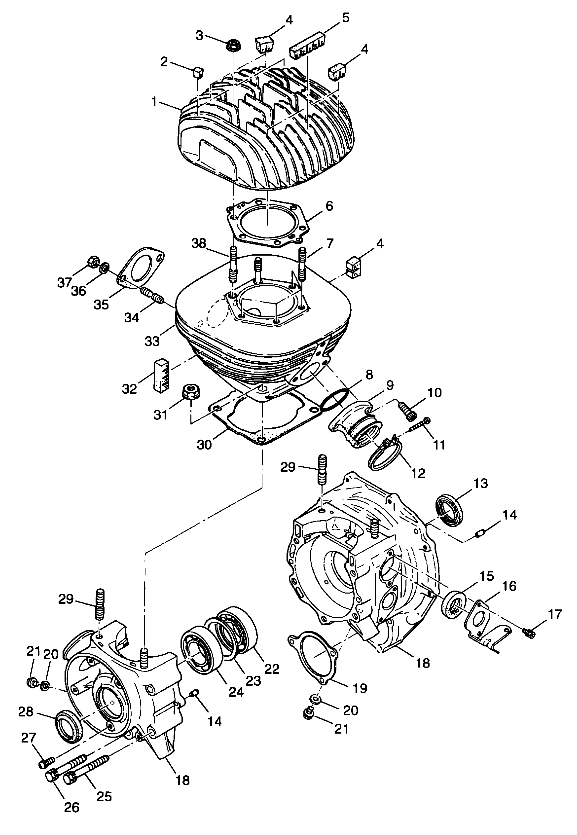 CRANKCASE and CYLINDER - A99CA28CA (4949444944c009)