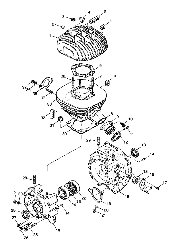 CRANKCASE and CYLINDER - A99CC28CA (4949484948c013)