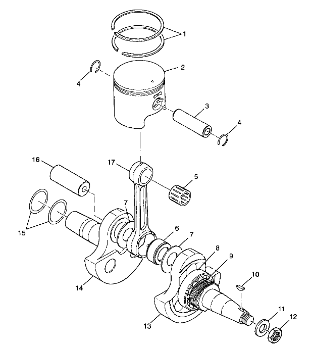 CRANKSHAFT and PISTON - A99CC28CA (4949484948d001)