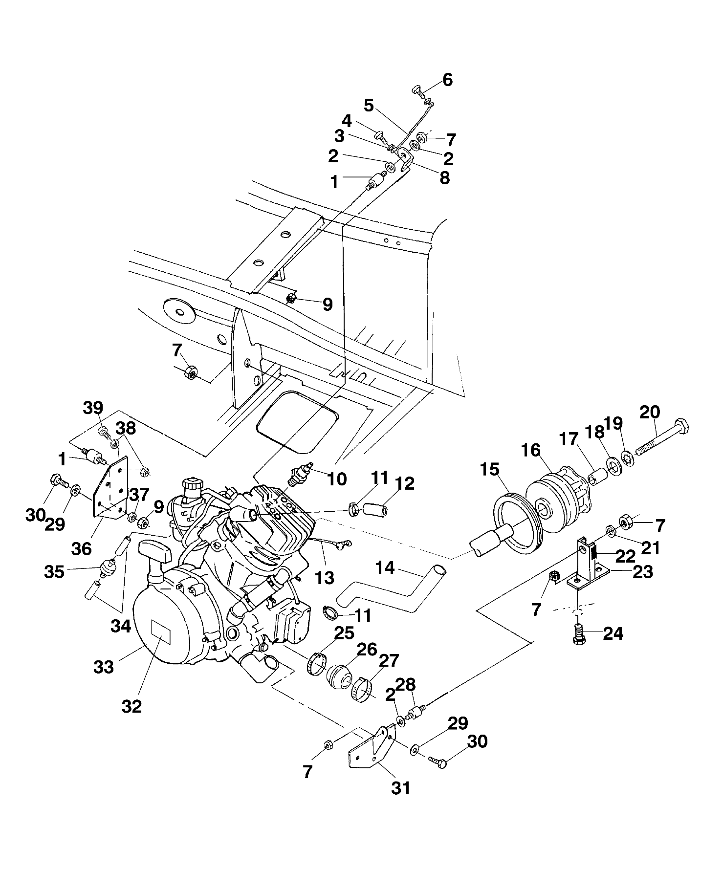 ENGINE MOUNTING - A99BA38CA (4949534953a009)