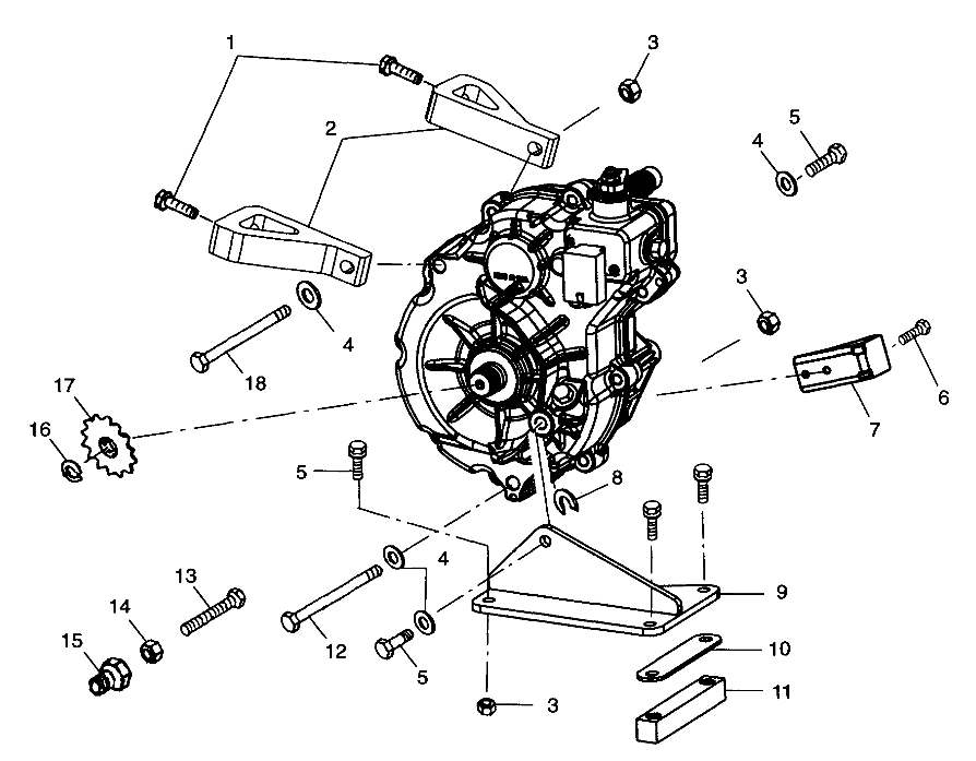 GEARCASE MOUNTING - A99BA38CA (4949534953c008)