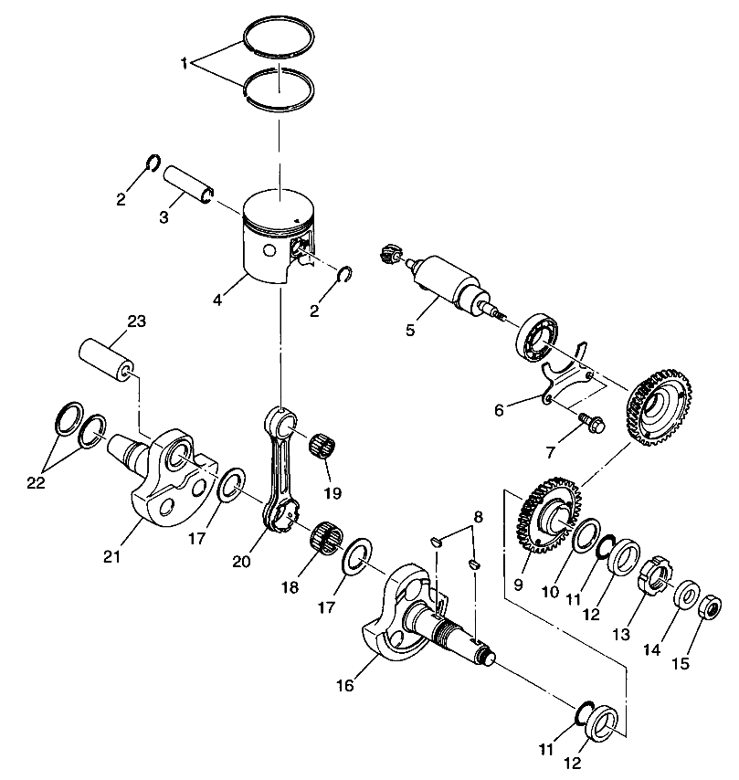 PISTON and CRANKSHAFT - A99BA38CA (4949534953c013)