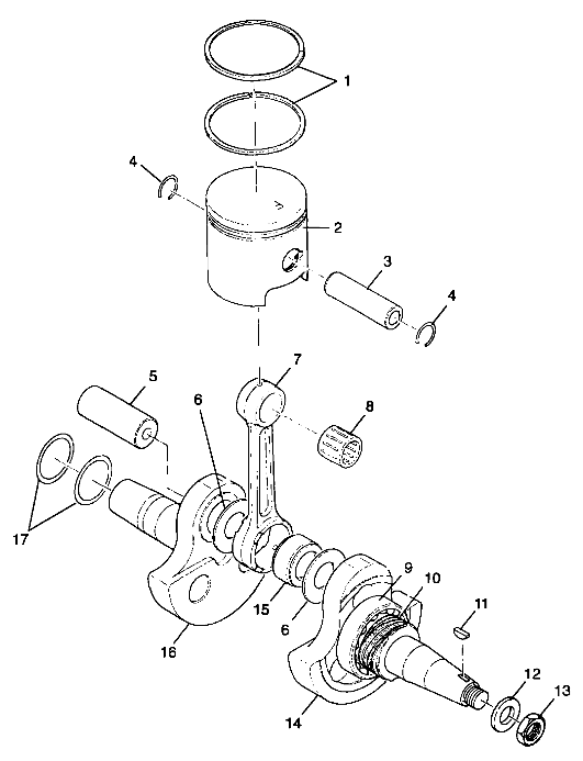 CRANKSHAFT and PISTON - A99BA25CA (4949574957c009)