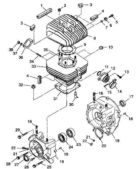 CRANKCASE and CYLINDER - A99AA25CA (4949594959c007)