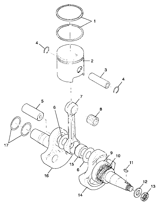 CRANKSHAFT and PISTON - A99AA25CA (4949594959c008)