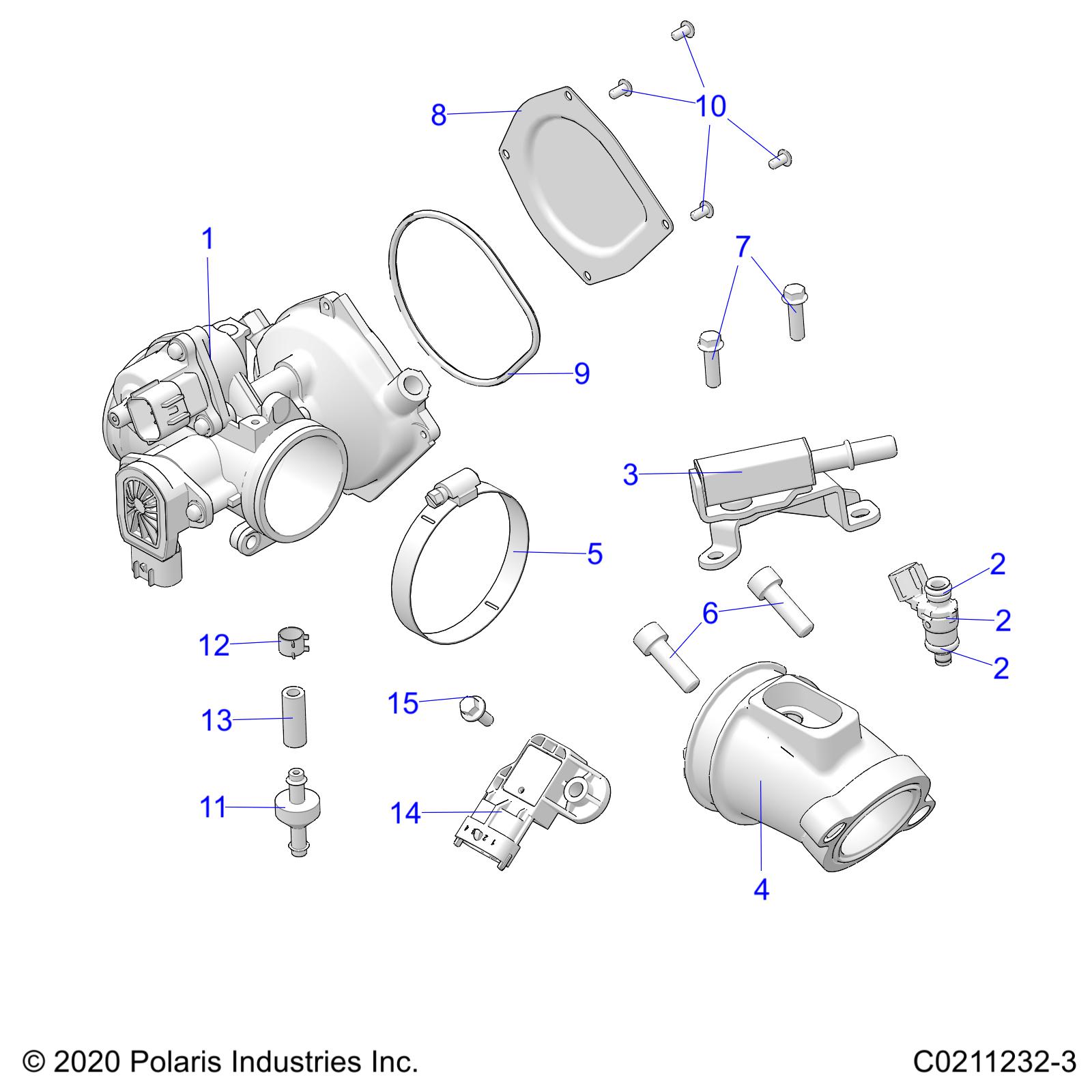 ENGINE, THROTTLE BODY and FUEL RAIL - A21SEA50A1/A5/CA1/CA5 (C0211232-3)