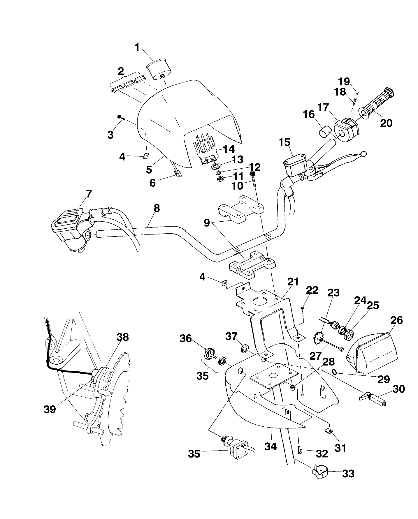 HANDLEBAR and HEADLIGHT POD - A99CG38CA (4949634963B011)