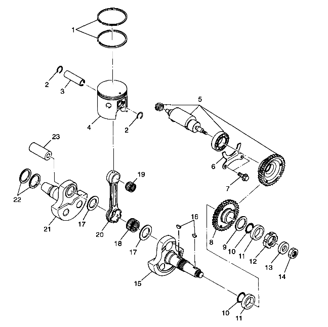 PISTON and CRANKSHAFT - A99CG38CA (4949634963C014)