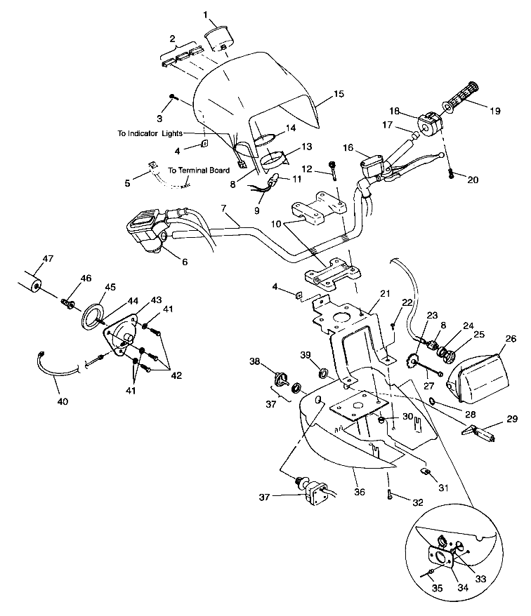 HANDLEBAR and HEADLIGHT POD - A99CH33IA (4949884988b013)