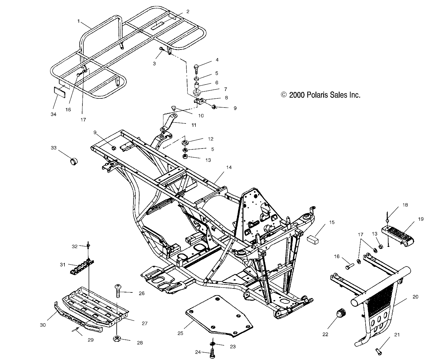 BUMPER and RACK MOUNTING - A00AA32AA (4949914991A007)