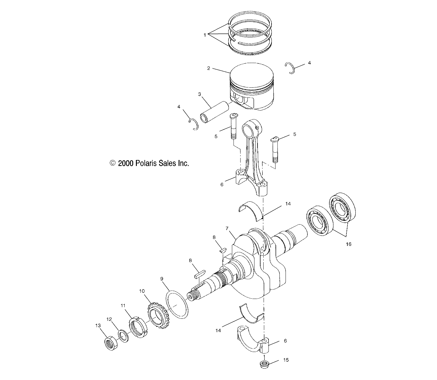 CRANKSHAFT and PISTON - A00AA32AA (4949914991C012)