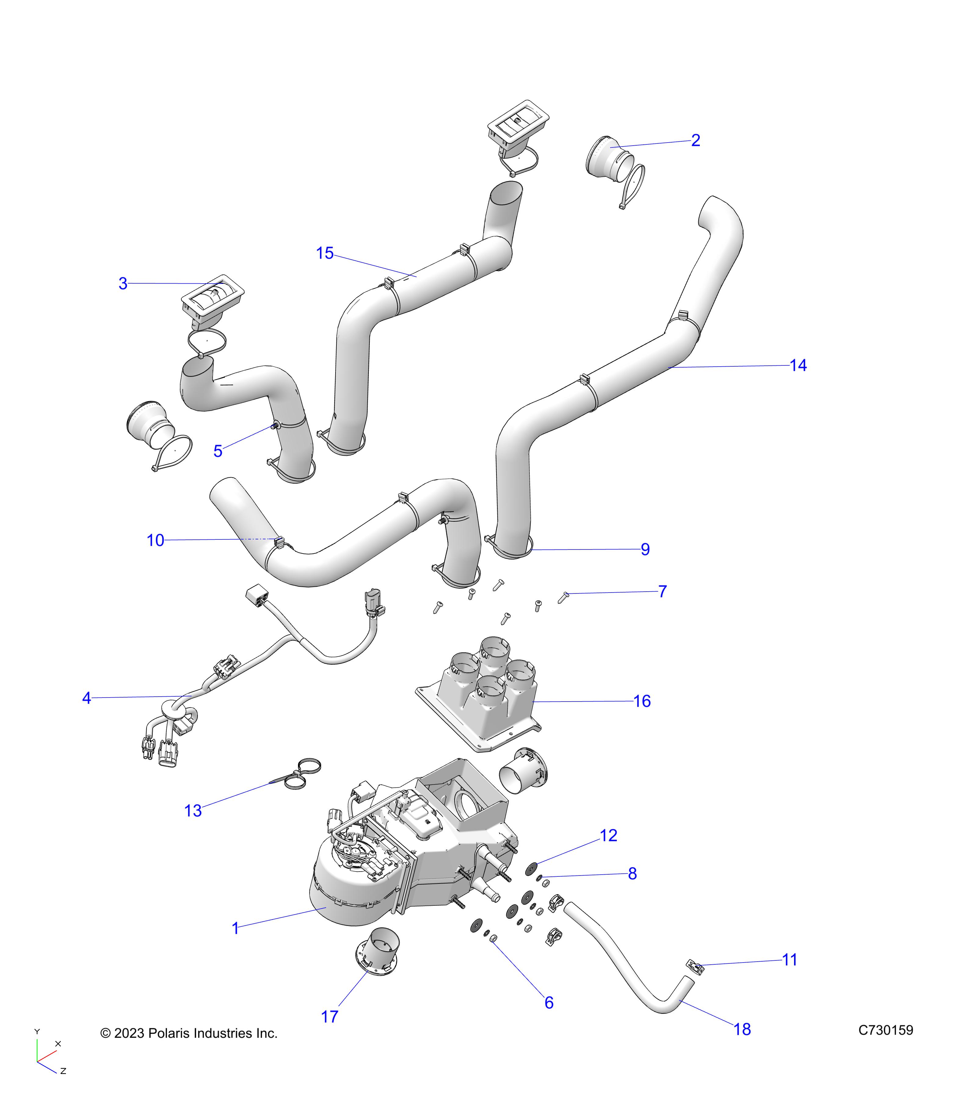 ENGINE, HEATER, CAB - R23MAS57PK (C730159)