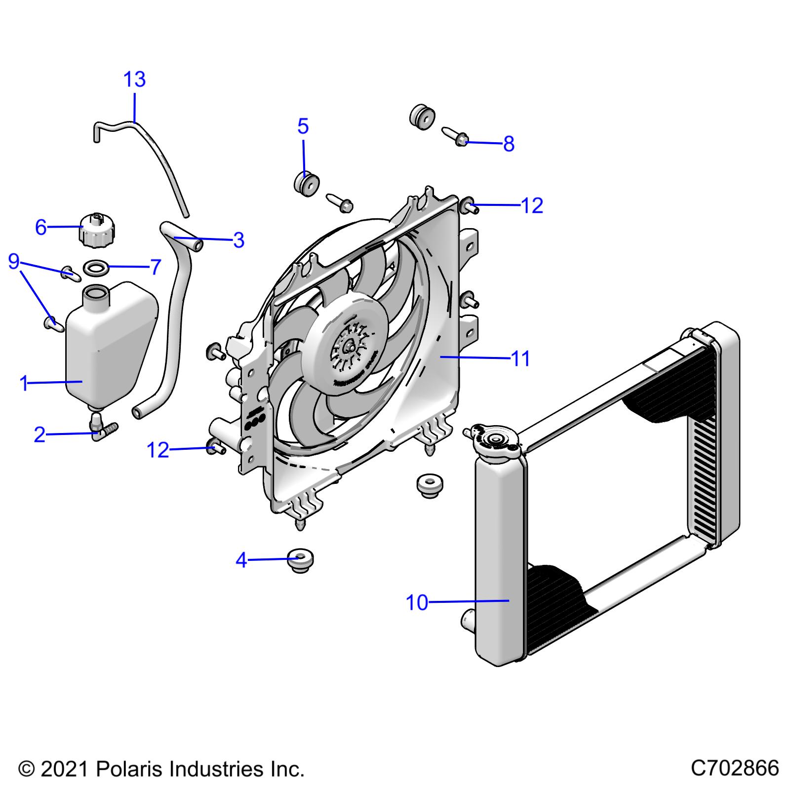 ENGINE, COOLING SYSTEM, RADIATOR, FAN & OVERFLOW BOTTLE - A25SKE57A1 (C702866)