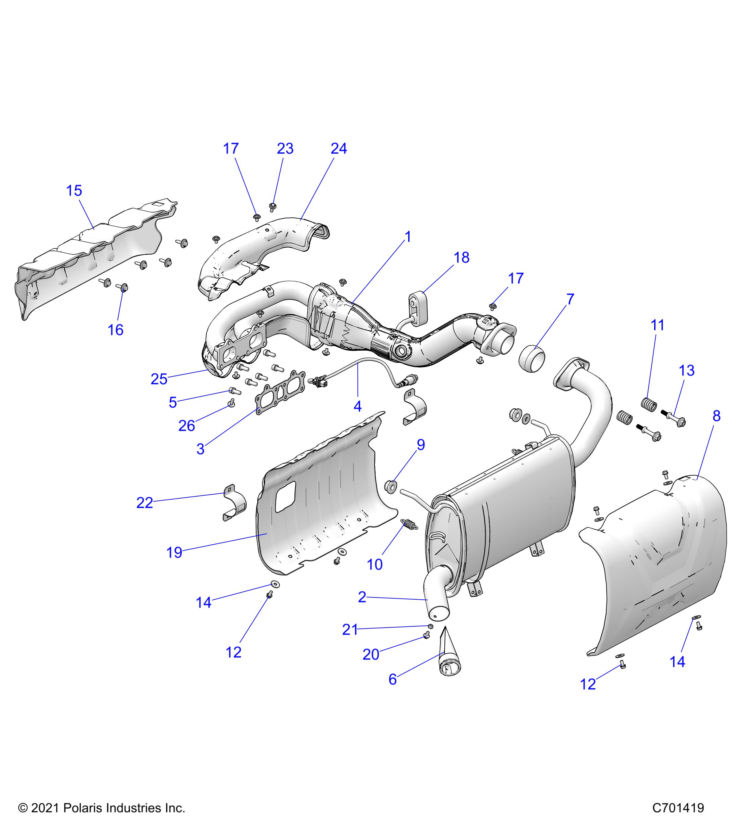 ENGINE, EXHAUST SYSTEM - R22RSX99A9 (C701419)