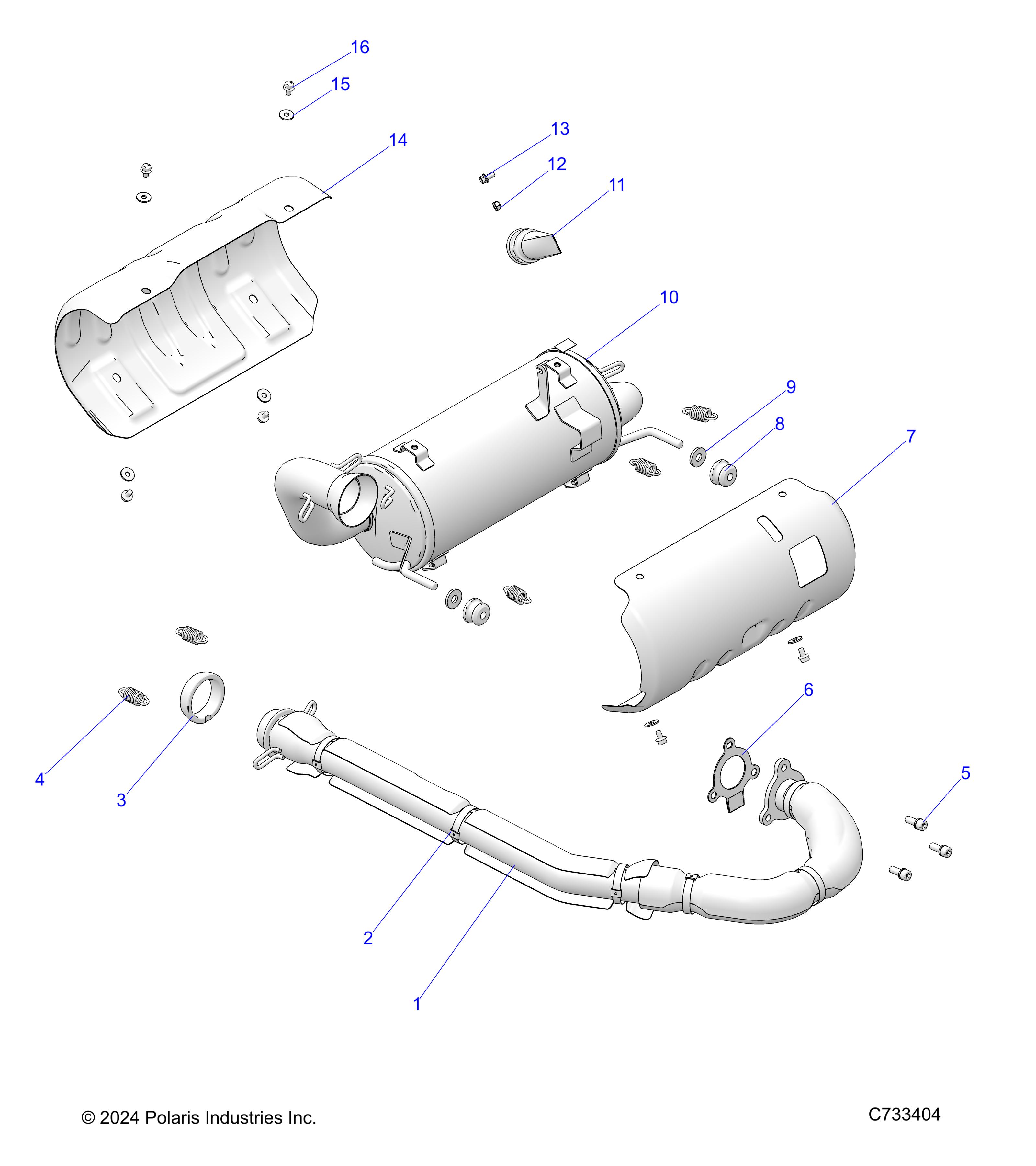 ENGINE, EXHAUST SYSTEM - R25MAE57B5/B6 (C733404)