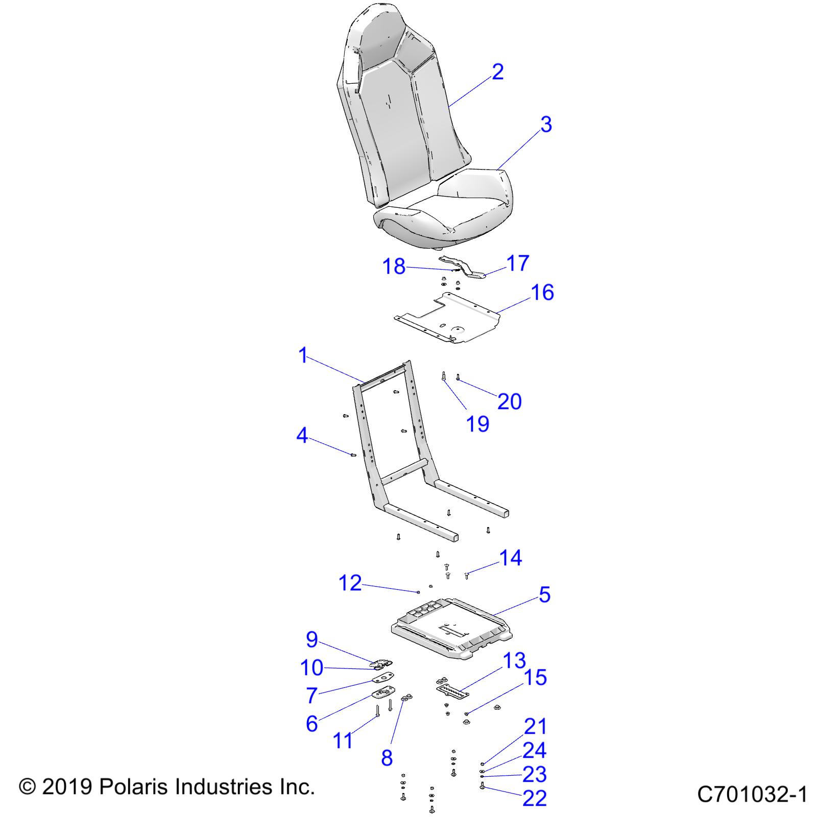 BODY, SEAT ASM. AND SLIDER - Z20ASE99AH/LH/BH (C701032-1)