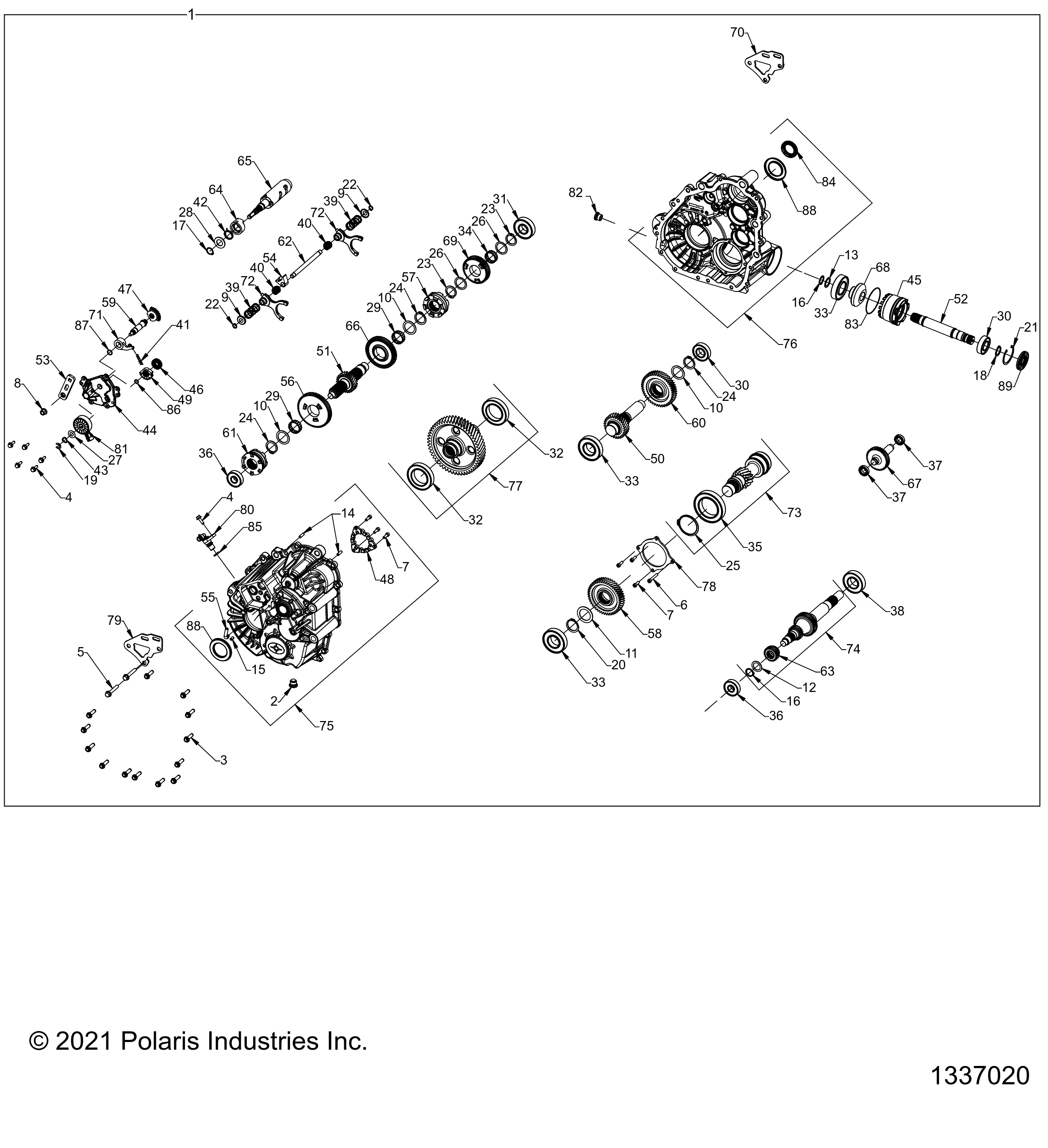 DRIVE TRAIN, MAIN GEARCASE INTERNALS - R22RSB99AZ/BZ (1337020)