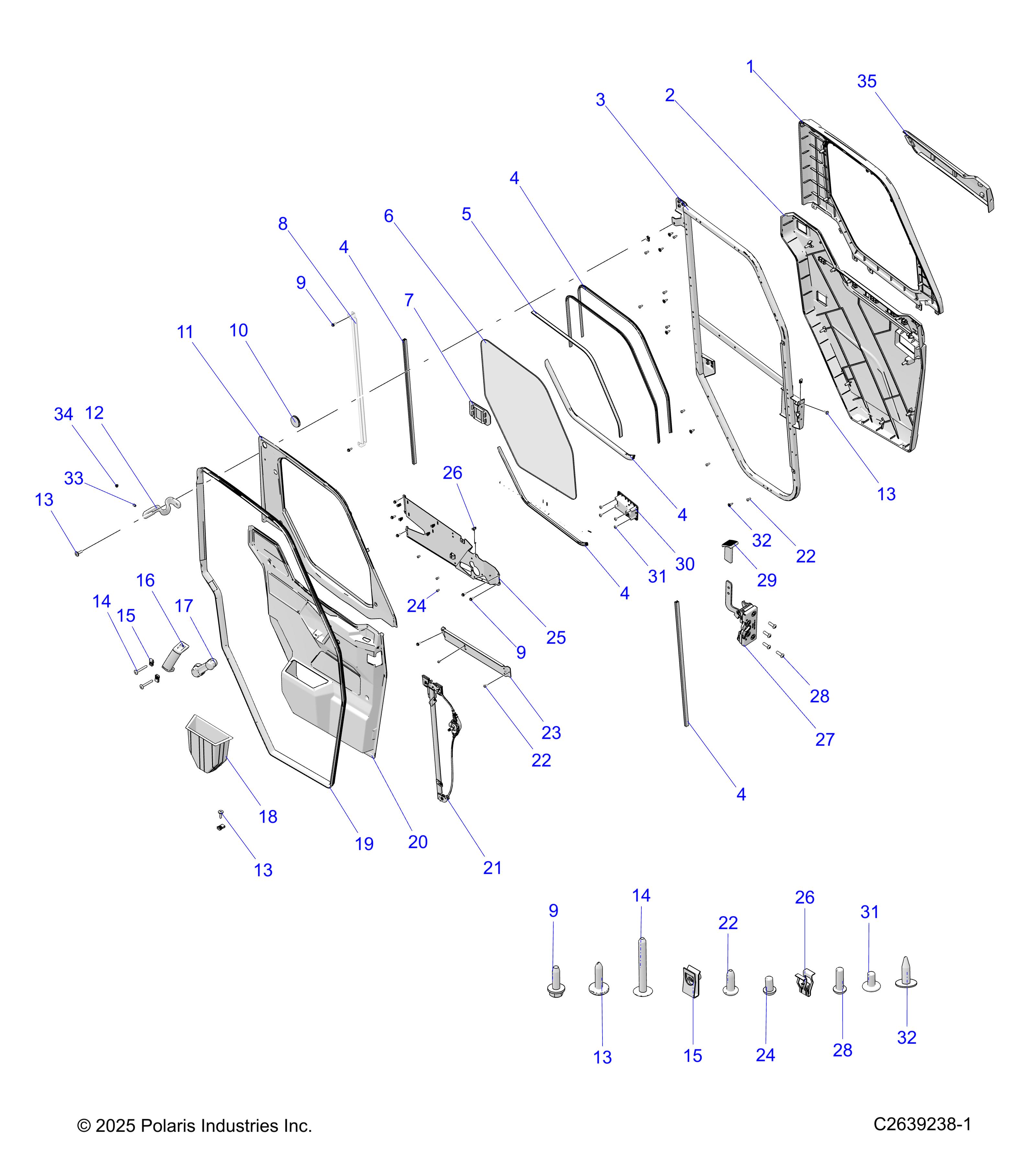 BODY, DOOR, FULL CRANK