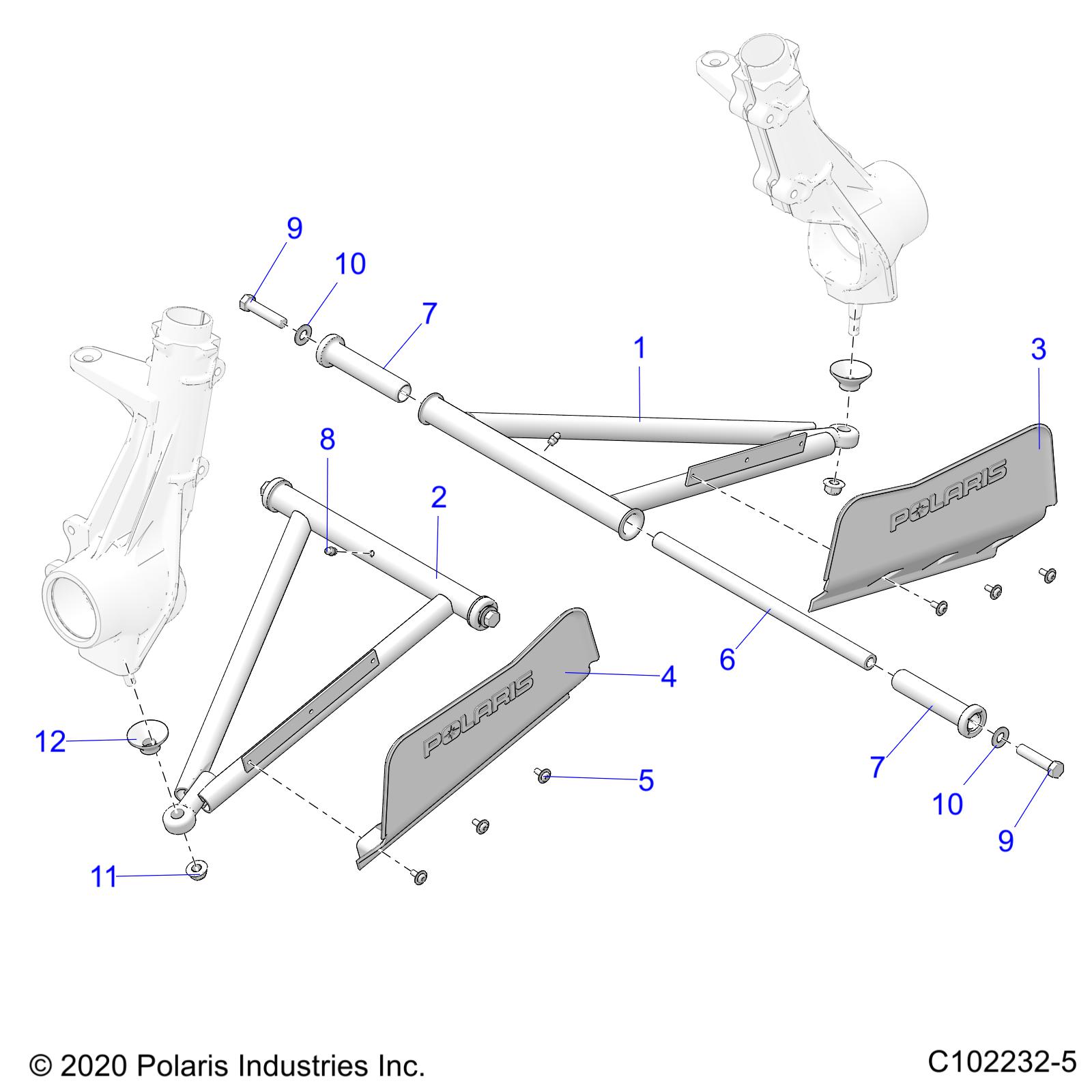 SUSPENSION, A-ARM and STRUT MOUNTING - A22S6E57A1 (C102232-5)