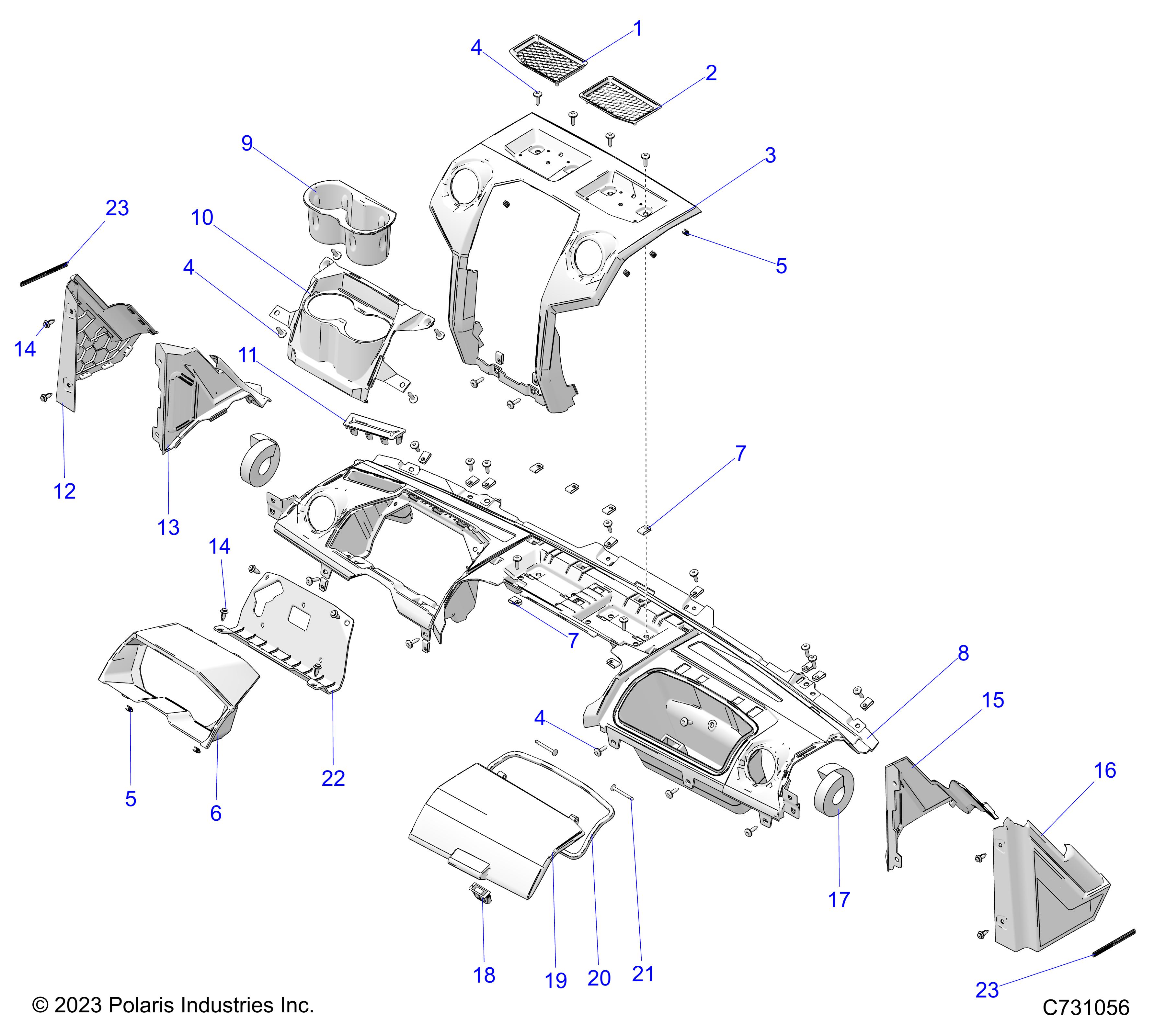 BODY, DASH, UPPER AND A-PILLERS - R25X6L1RBM/BD (C731056)