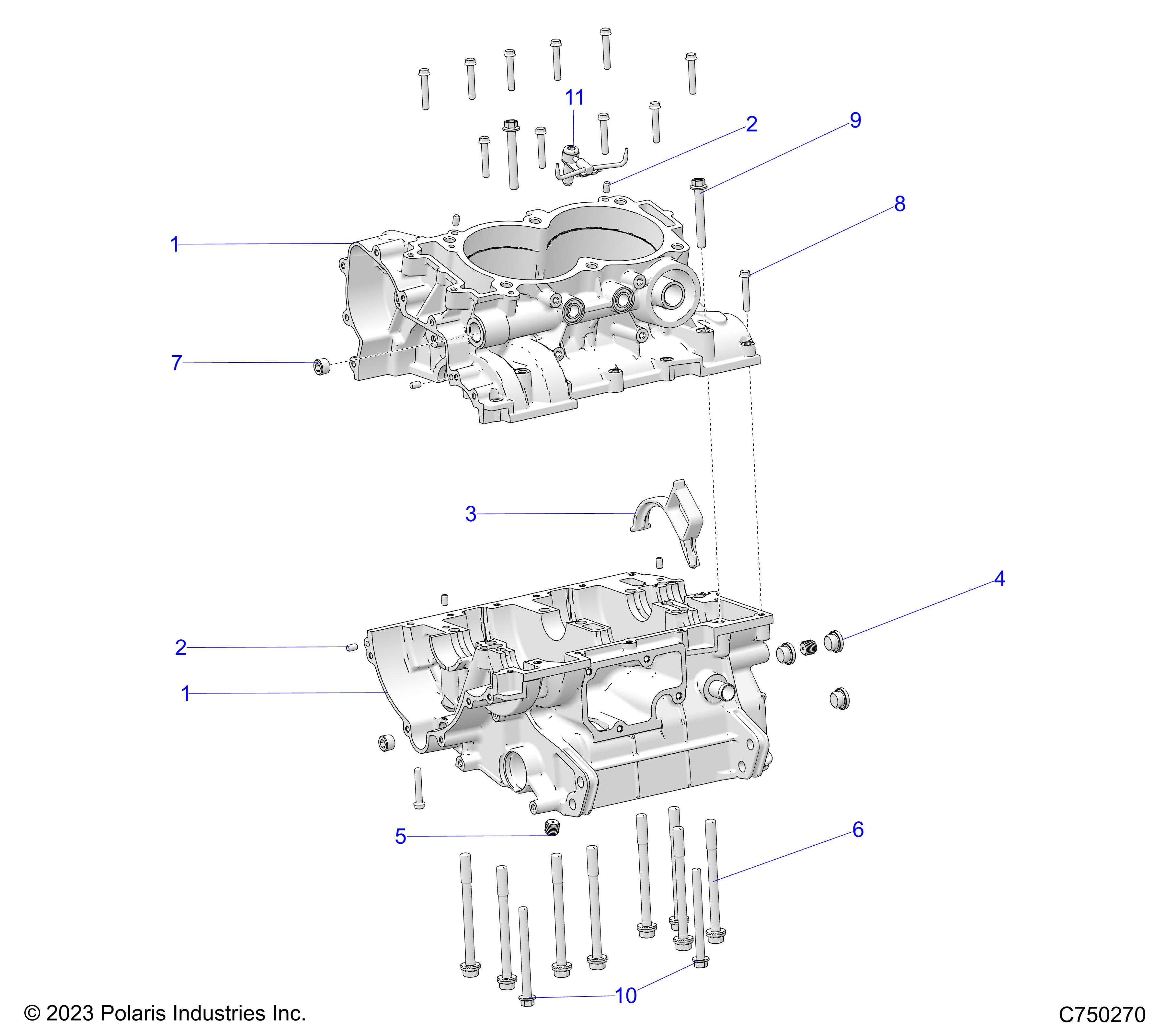 ENGINE, CRANKCASE - Z25X4D92A/92B (C750270)