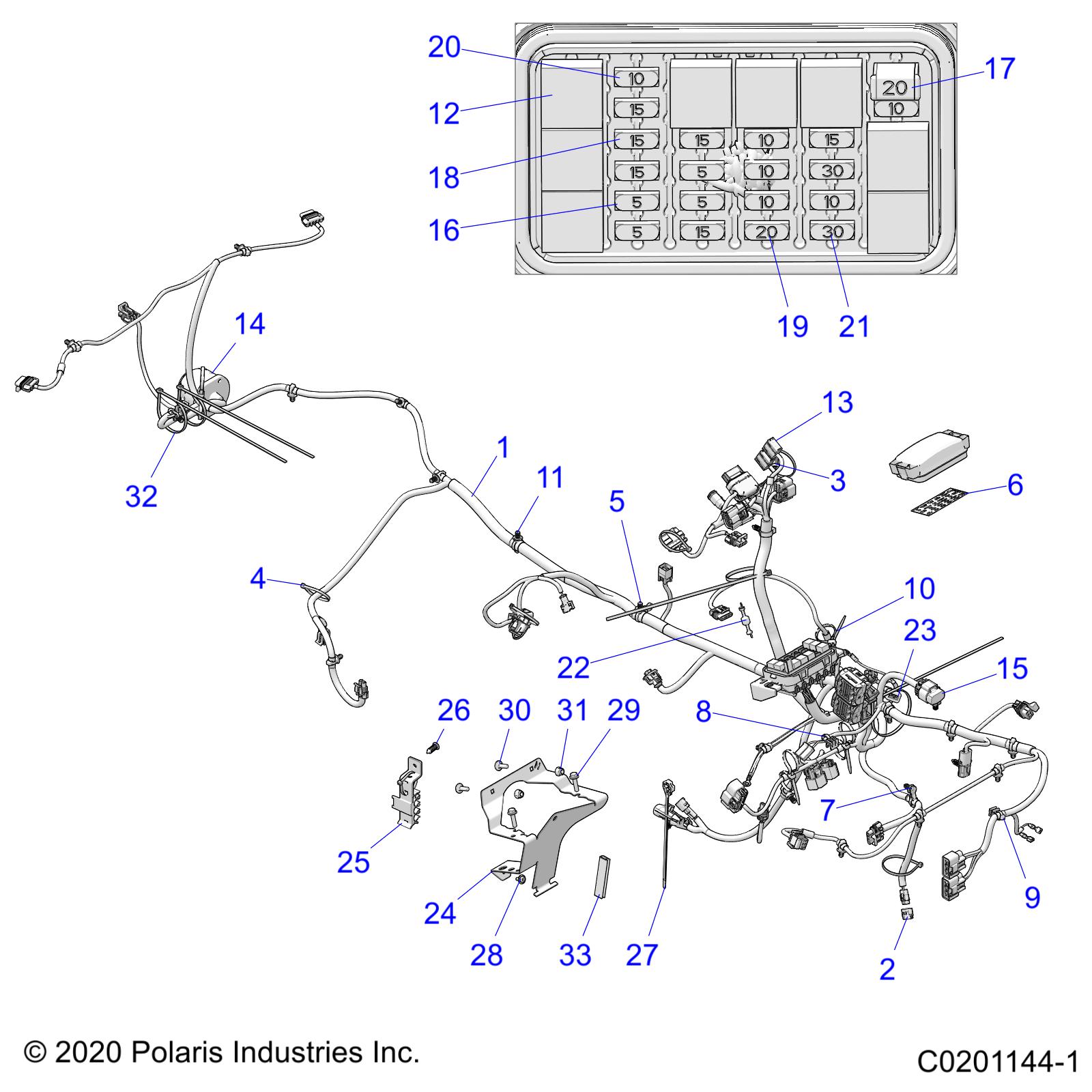 ELECTRICAL, MAIN WIRE HARNESS - A22SEE57F1/F57C1/F1/S57C1/C2/C5/C9/CK/F1/F2/F5/F9/FK (C0201144-1)