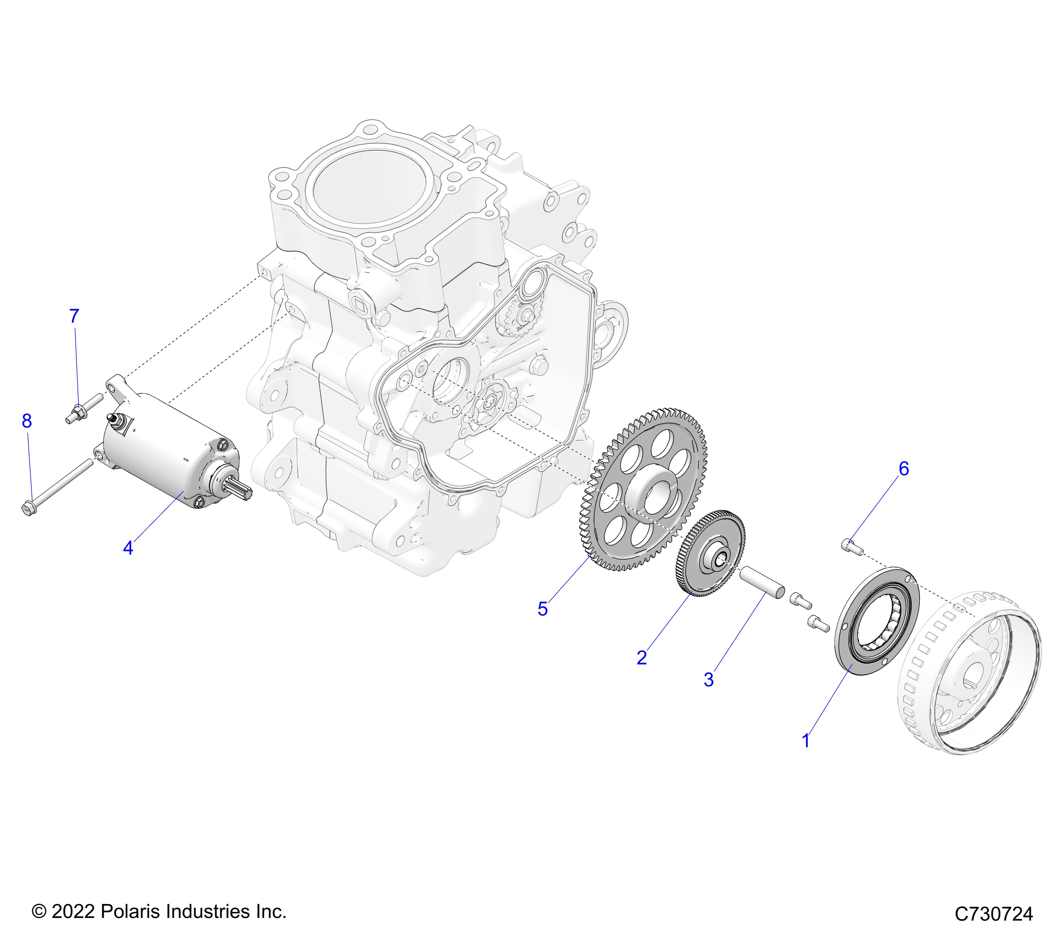 ENGINE, STARTER DRIVE - R25MAE57CK (C730724)