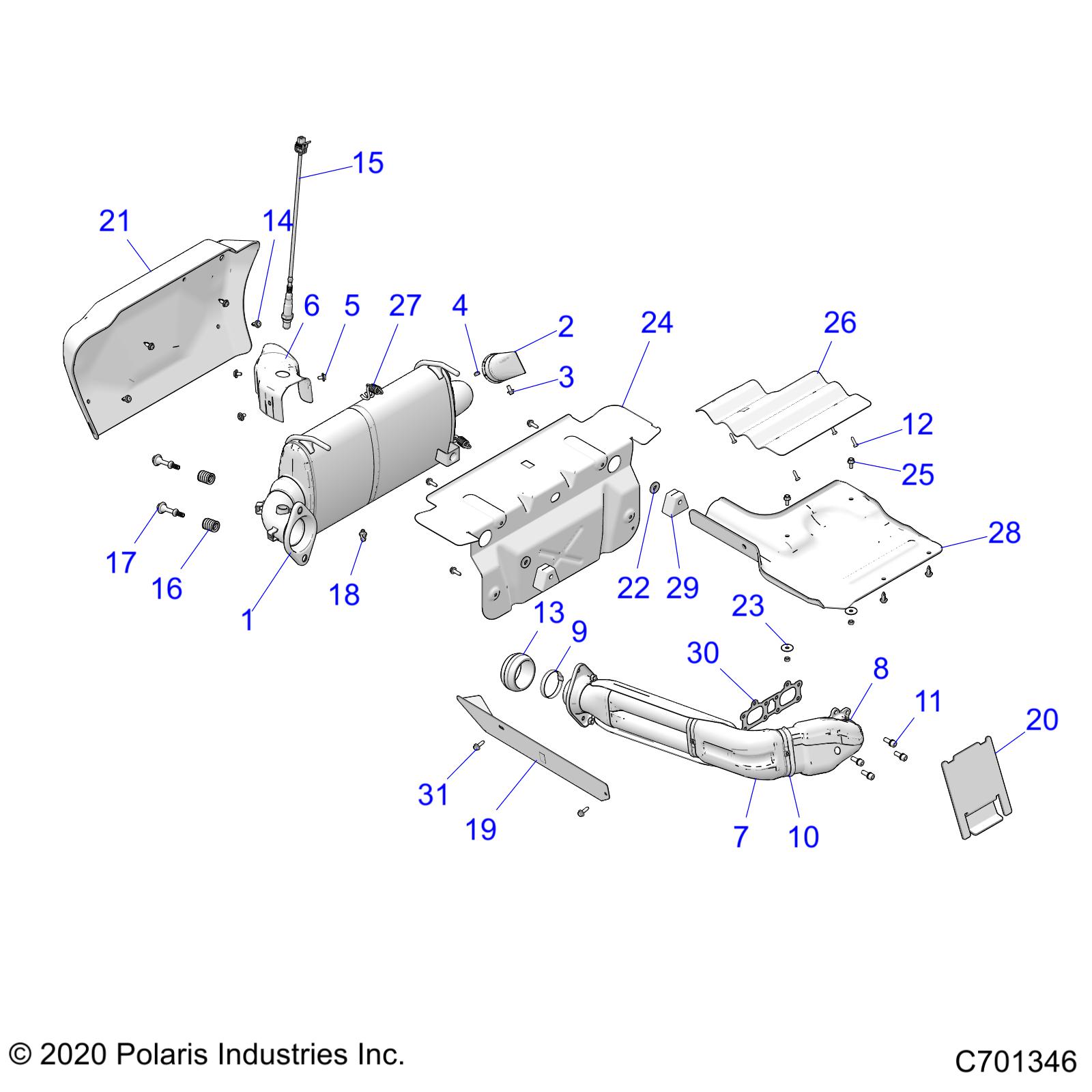 ENGINE, EXHAUST SYSTEM - Z22NAK99AK/AR/BK/BR/NAV99AK/AR/BK/BR (C701346)