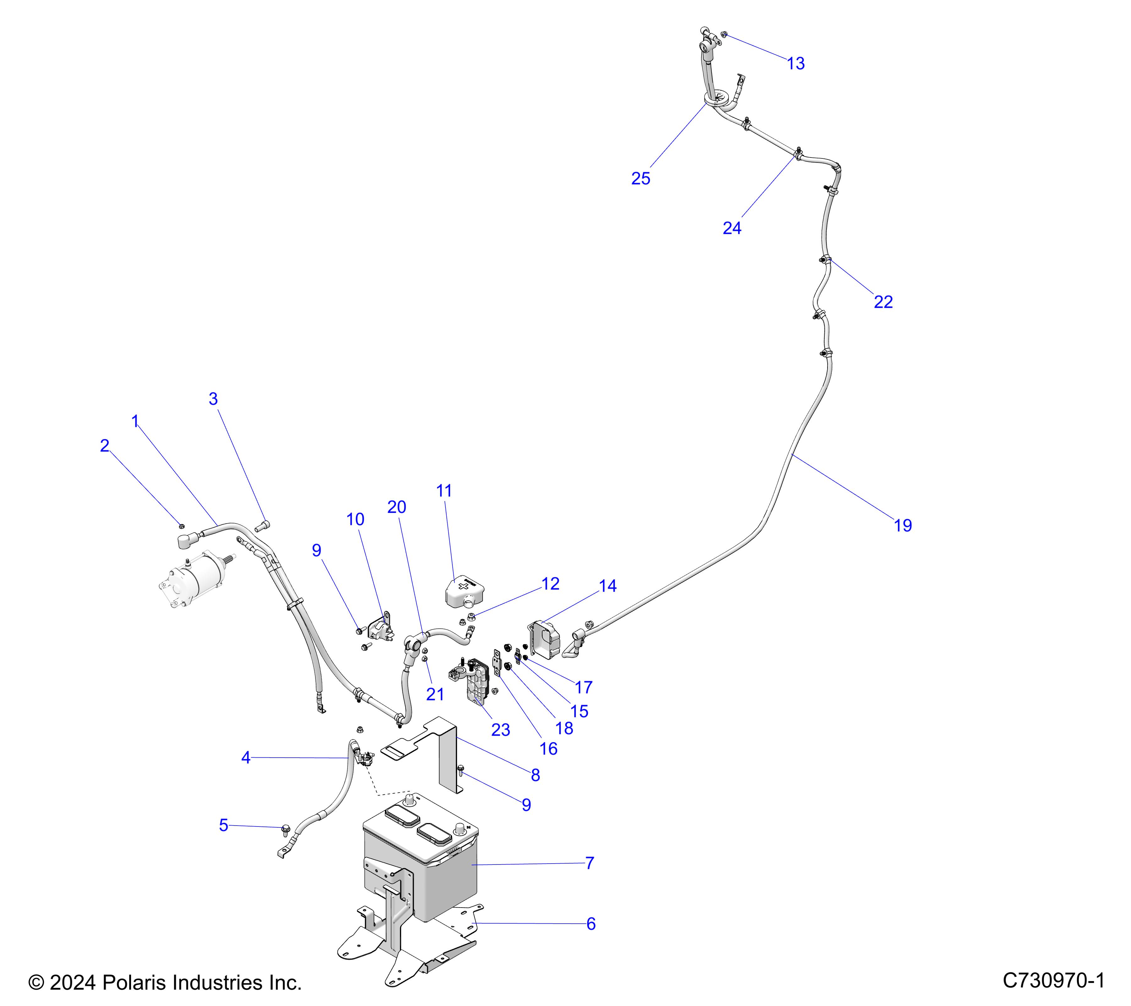 ELECTRICAL, BATTERY/CABLES - R25XAW1RB9/BD/BM (C730970-1)