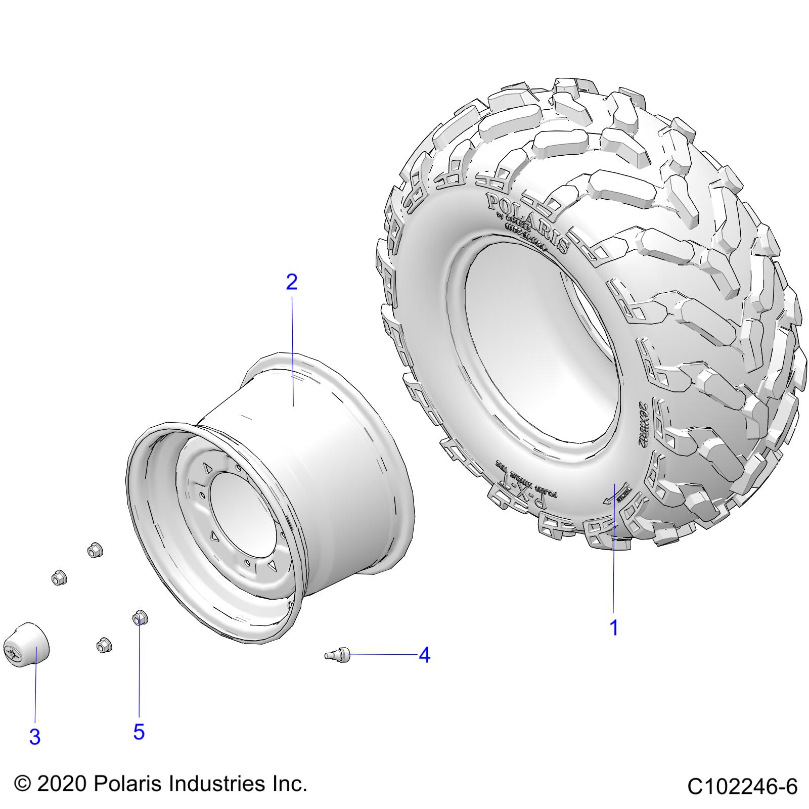 WHEELS, REAR TIRE - A22S6E57A1 (C102246-6)