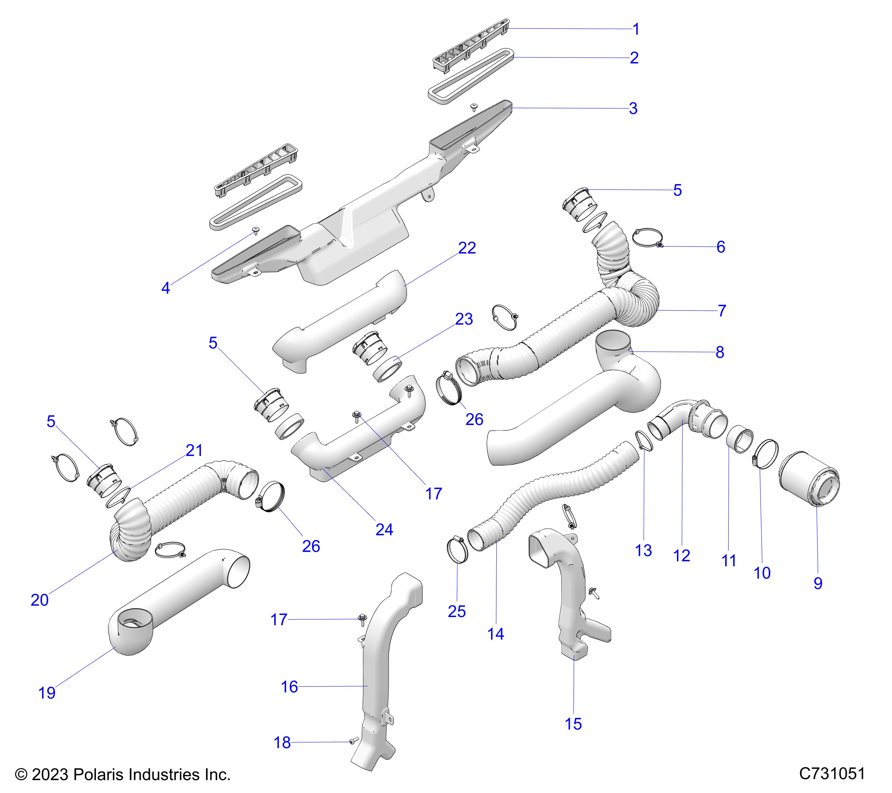 BODY, HVAC DUCTING - R25XAL1RBD/BM (C731051)