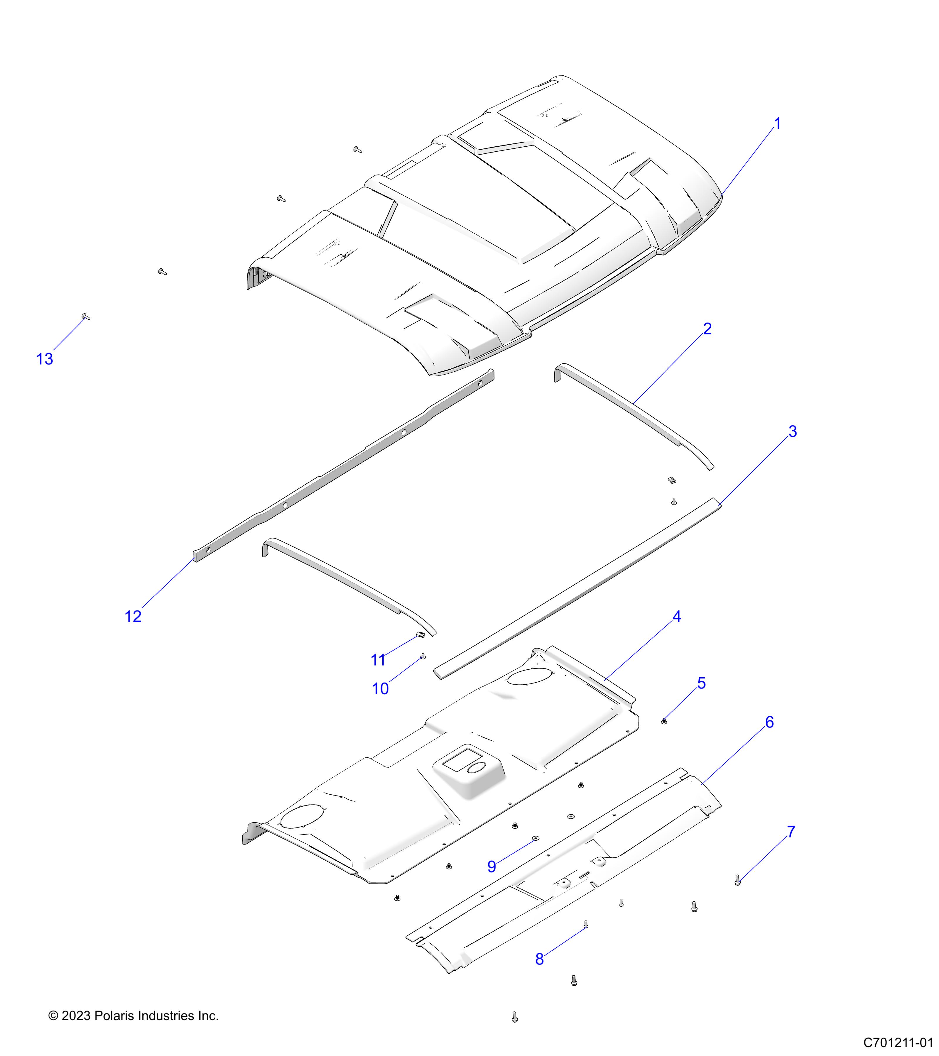 BODY, ROOF - R25RRU99A9/AL/AP/AS/B9/BL/BP/BS (C701211-01)