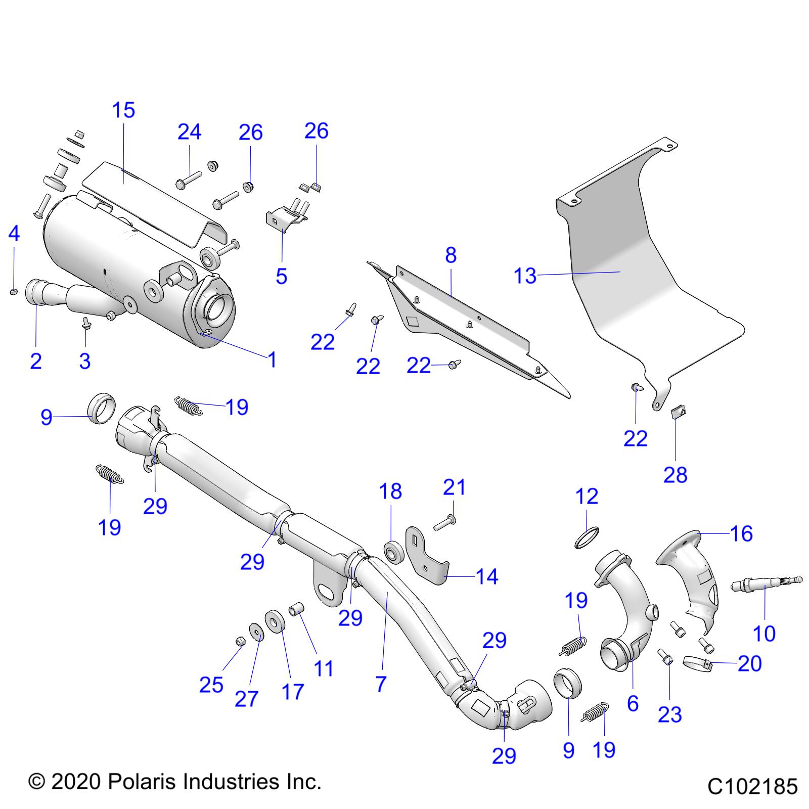 ENGINE, EXHAUST - A20SJS57CH (C102185)