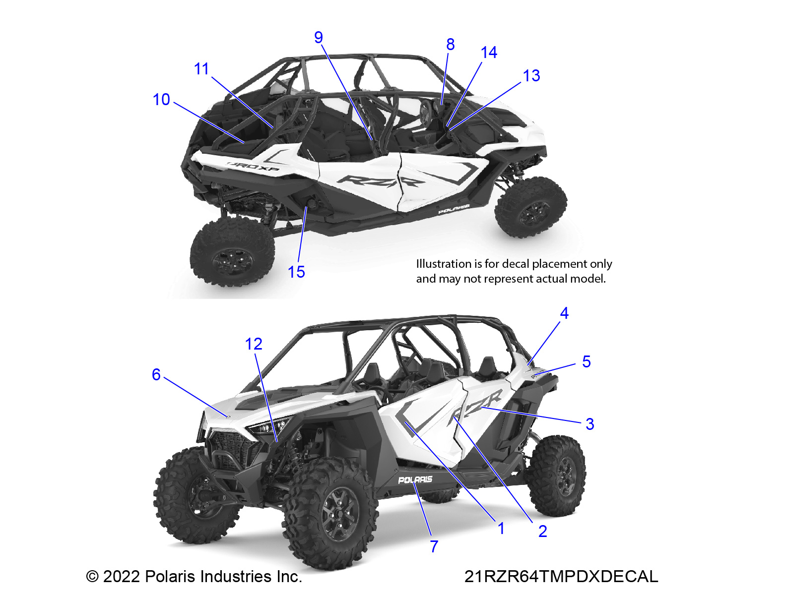 BODY, DECALS - Z21R4D92BB/BK (21RZR64TMPCXDECAL)