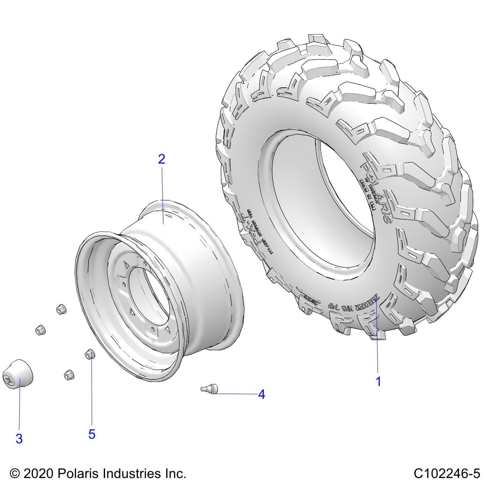 WHEELS, FRONT TIRE - A25SKE57C1/CK (C102246-5)