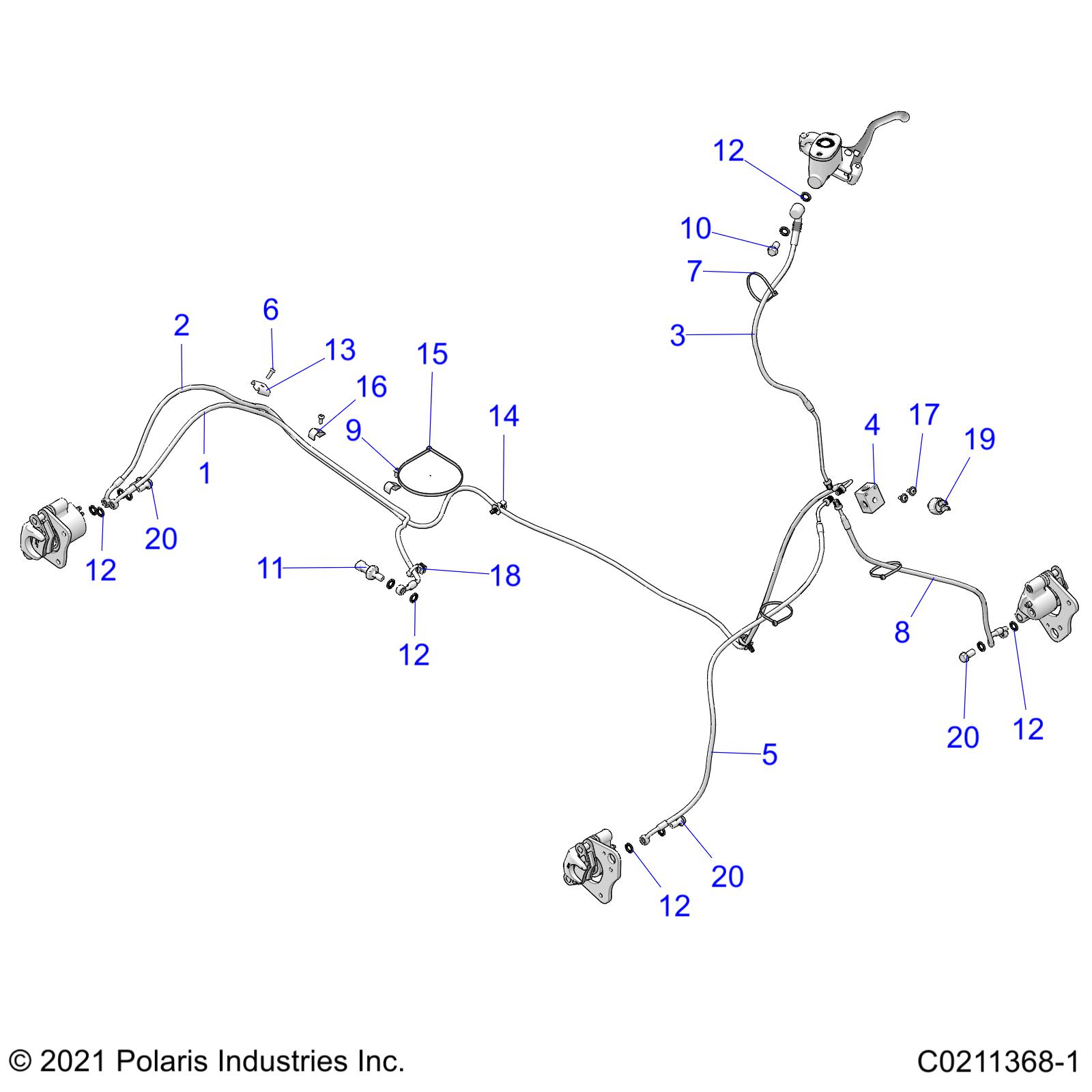 BRAKES, BRAKE LINES - A20SEA57A1/A4/A7/A9/B1/B4/B7/B9 (C0211368-1)