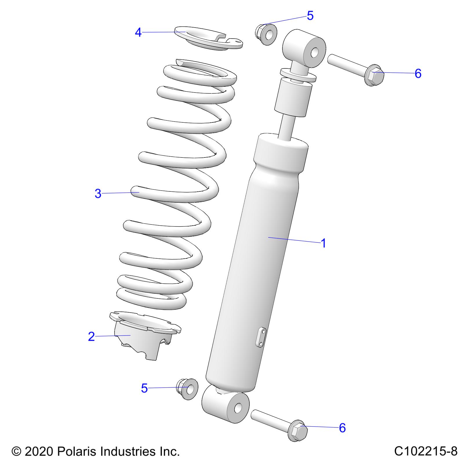 SUSPENSION, SHOCK, FRONT - A22SXM95AG (C102215-8)