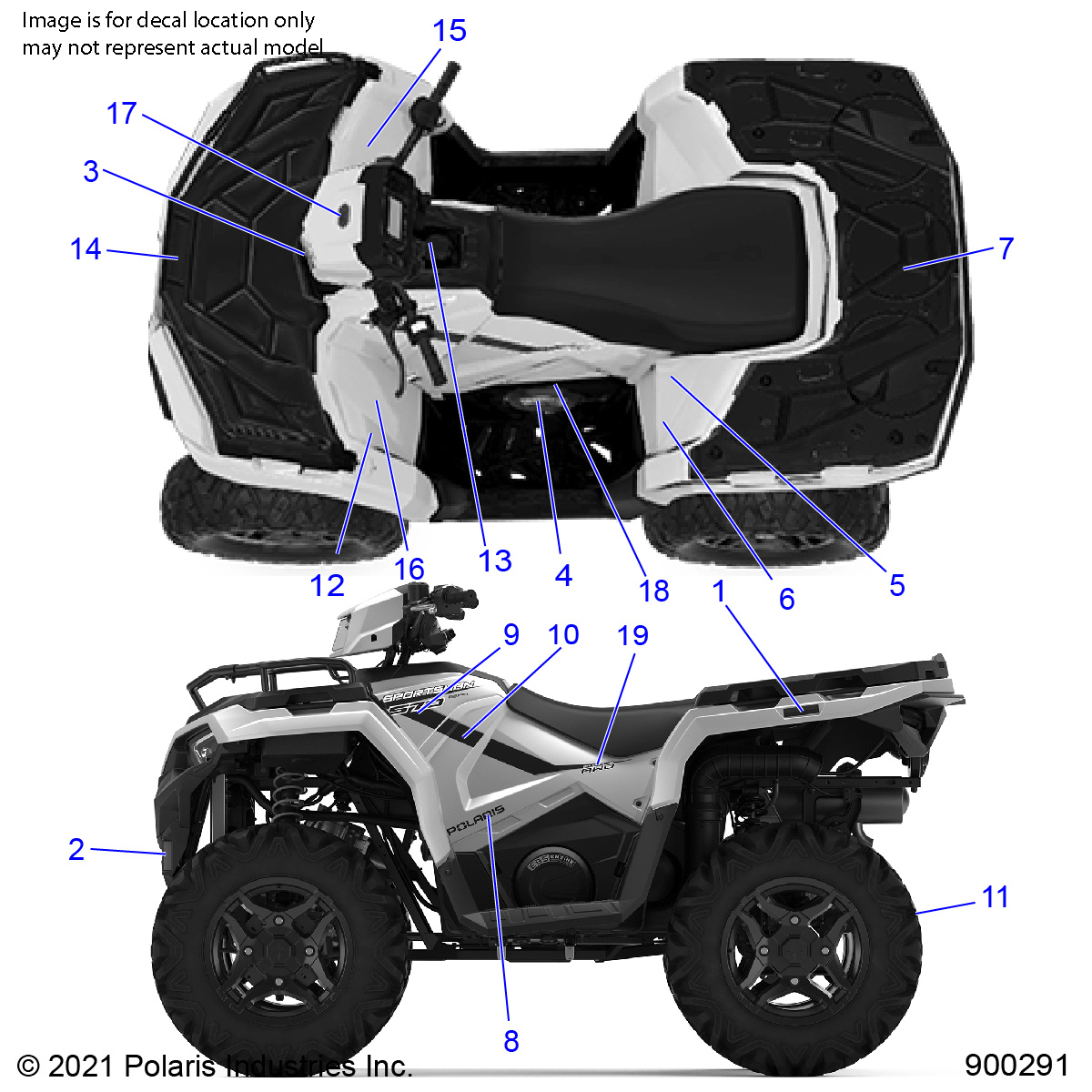 BODY, DECALS - A22SHR57AJ (900291-01)