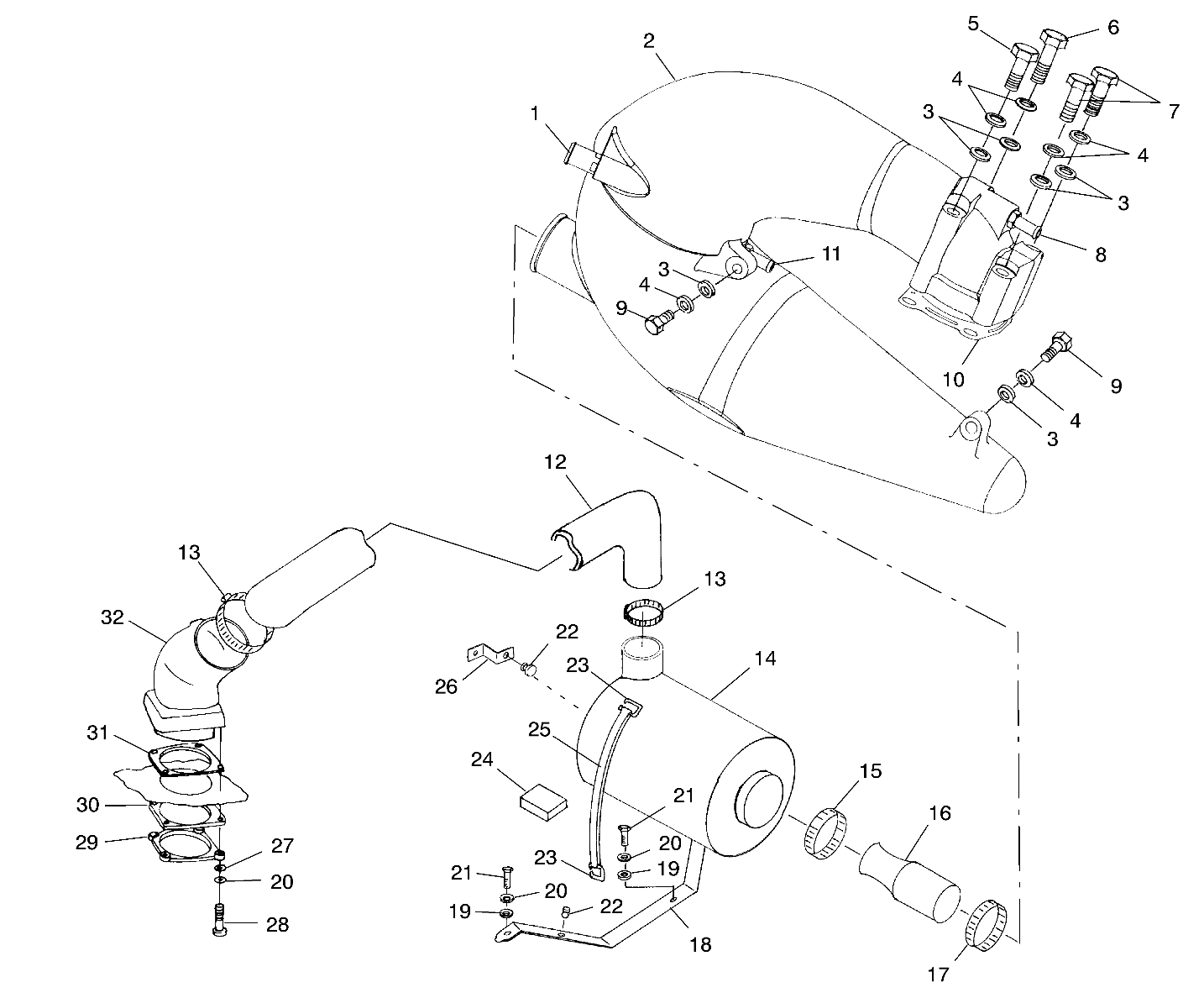 EXHAUST SYSTEM - I994590 (4951425142b005)