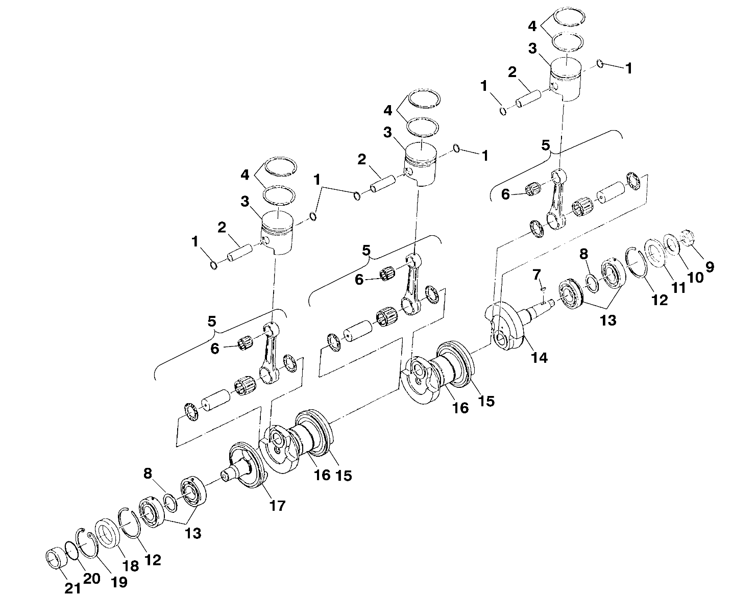 CRANKSHAFT and PISTON - I994590 (4951425142c003)