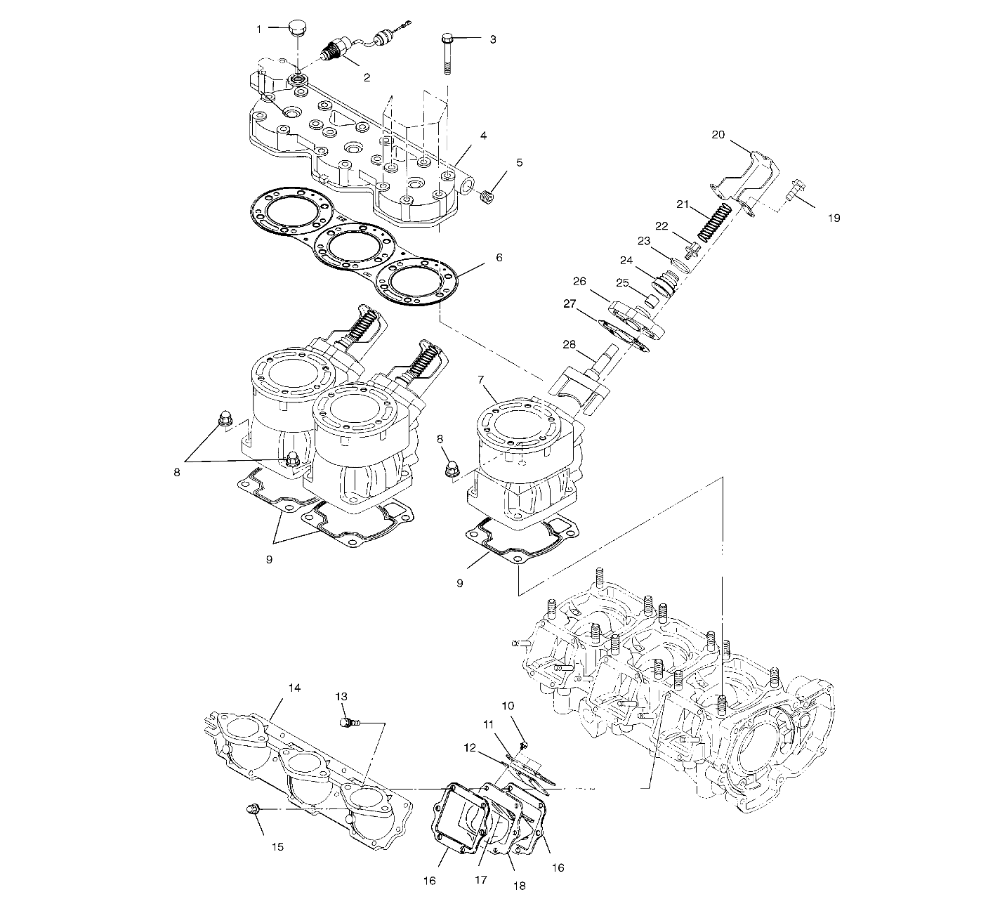 CYLINDER, HEAD & EXHAUST VALVES - B994978 (4951515151c003)