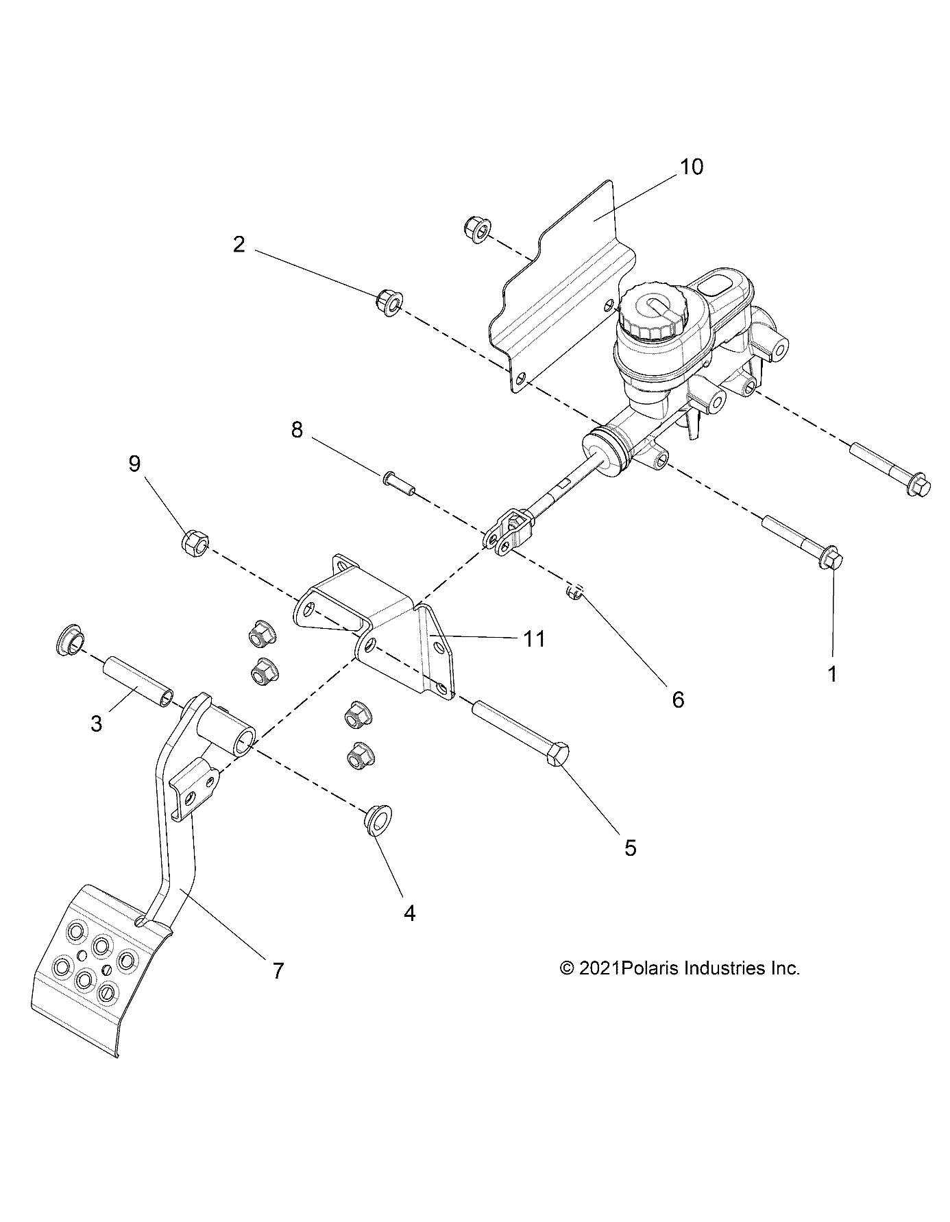 BRAKES, PEDAL and MASTER CYLINDER MOUNTING - R22MAAE4B8/B9 (702804)